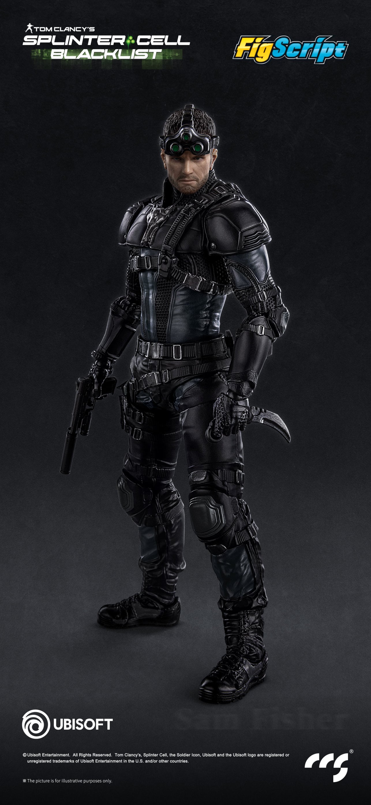 Splinter Cell: Blacklist FigScript Sam Fisher 1/12 Scale Action Figure Gallery Image 3
