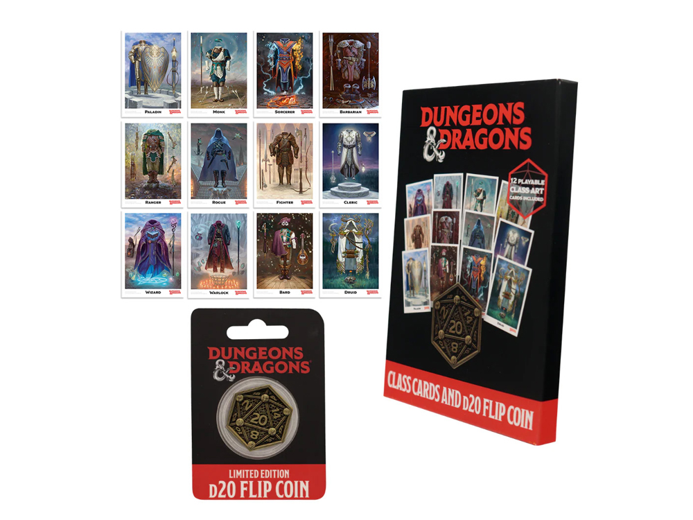 Dungeons & Dragons Class Cards and D20 Flip Coin Set Gallery Image 1