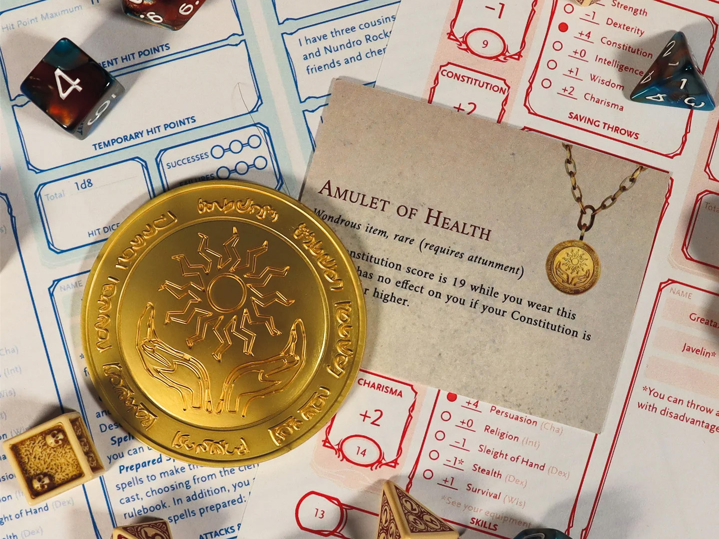 Dungeons & Dragons Amulet of Health (24k Gold Plated) Limited Edition Medallion Gallery Image 11