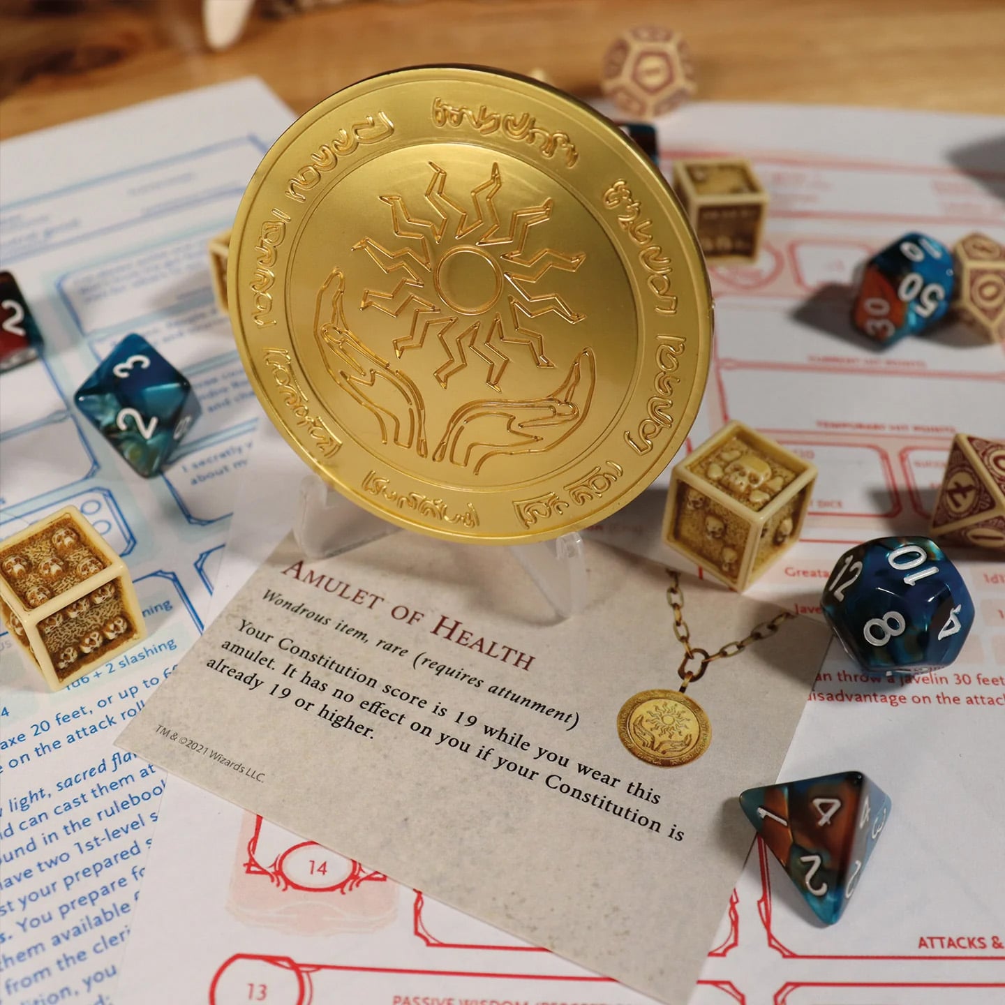 Dungeons & Dragons Amulet of Health (24k Gold Plated) Limited Edition Medallion Gallery Image 10