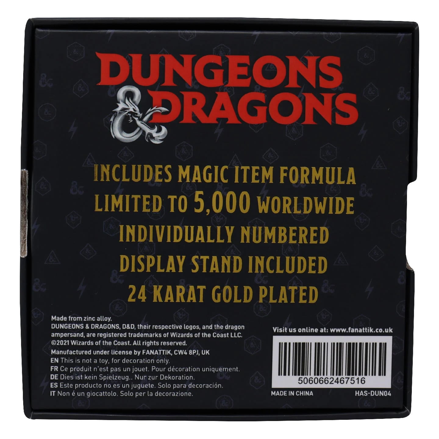 Dungeons & Dragons Amulet of Health (24k Gold Plated) Limited Edition Medallion Gallery Image 8