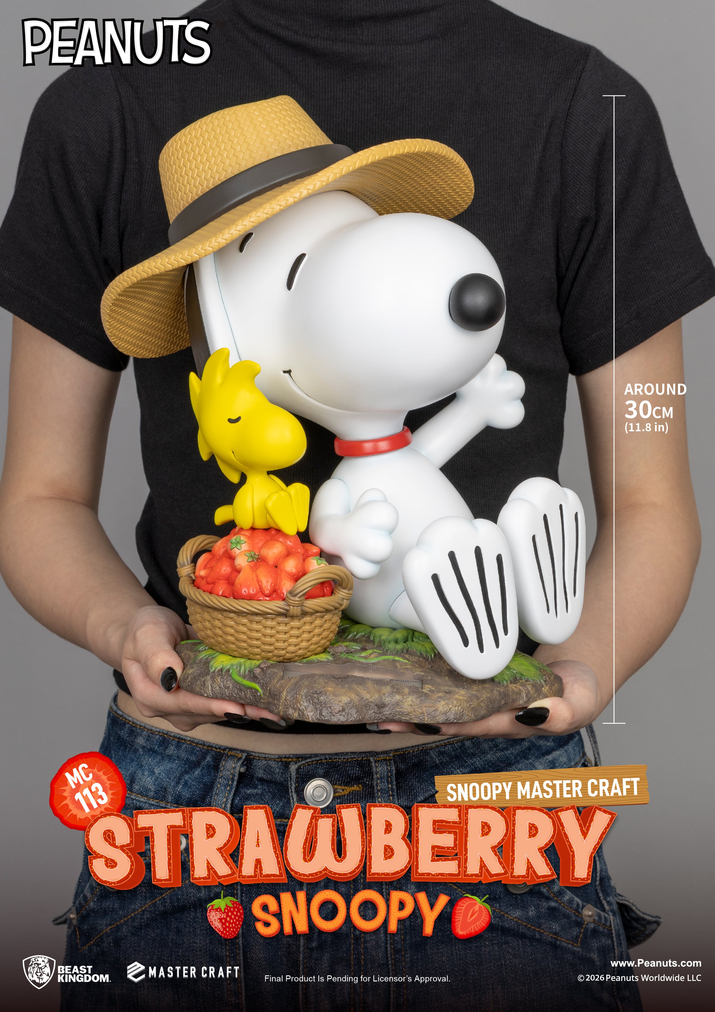 Peanuts Master Craft MC-113 Strawberry Snoopy Limited Edition Statue
