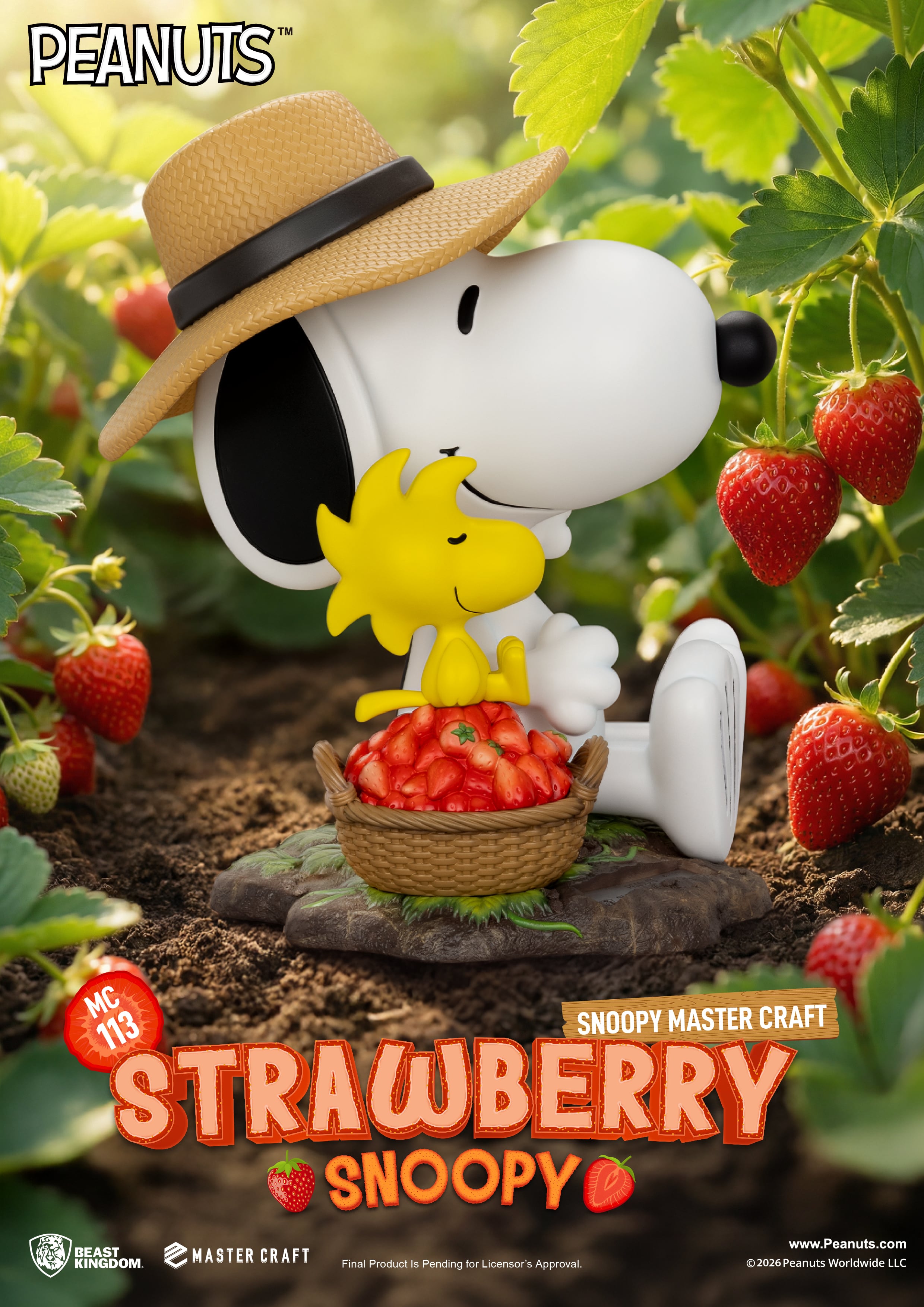 Peanuts Master Craft MC-113 Strawberry Snoopy Limited Edition Statue