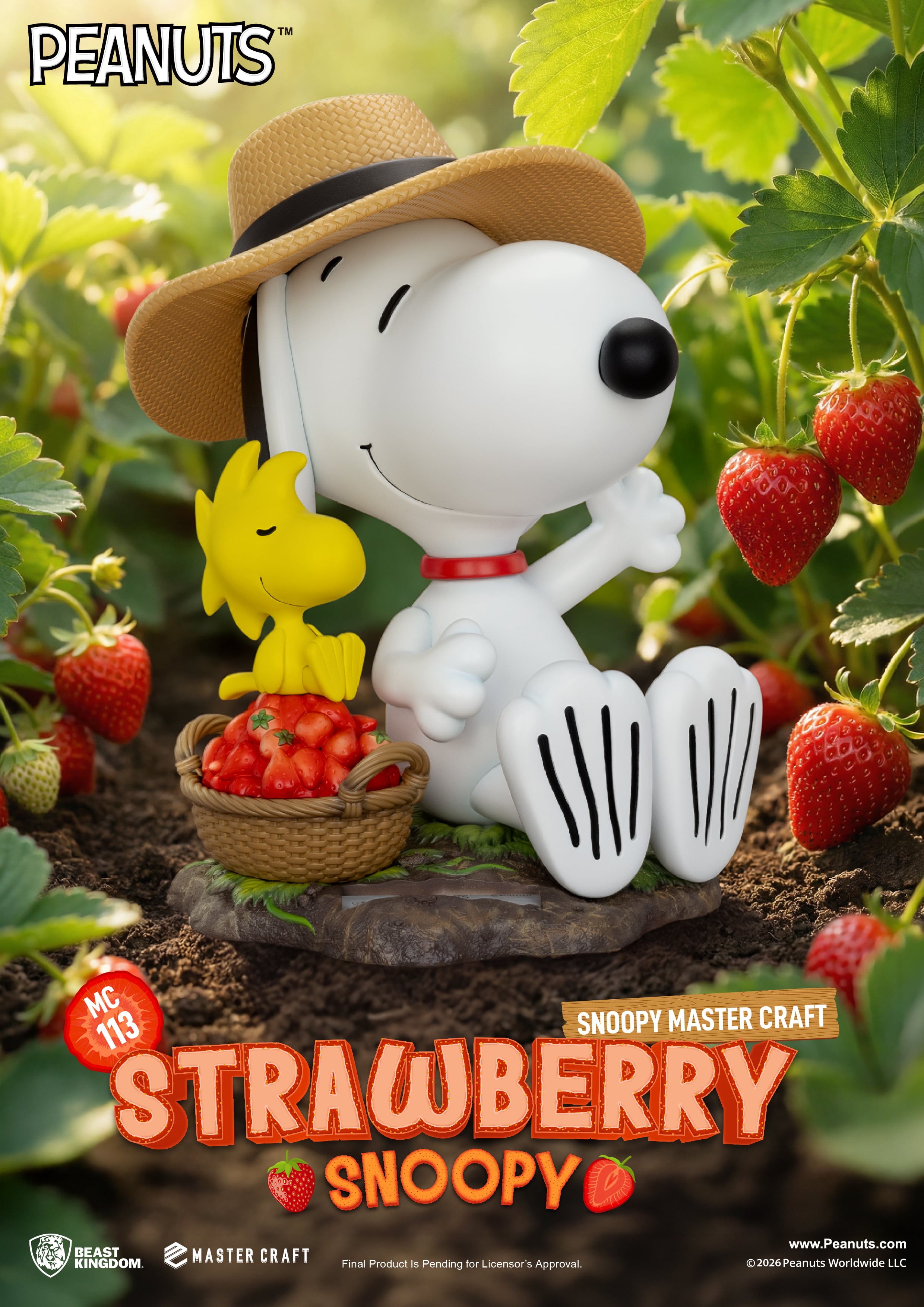 Peanuts Master Craft MC-113 Strawberry Snoopy Limited Edition Statue