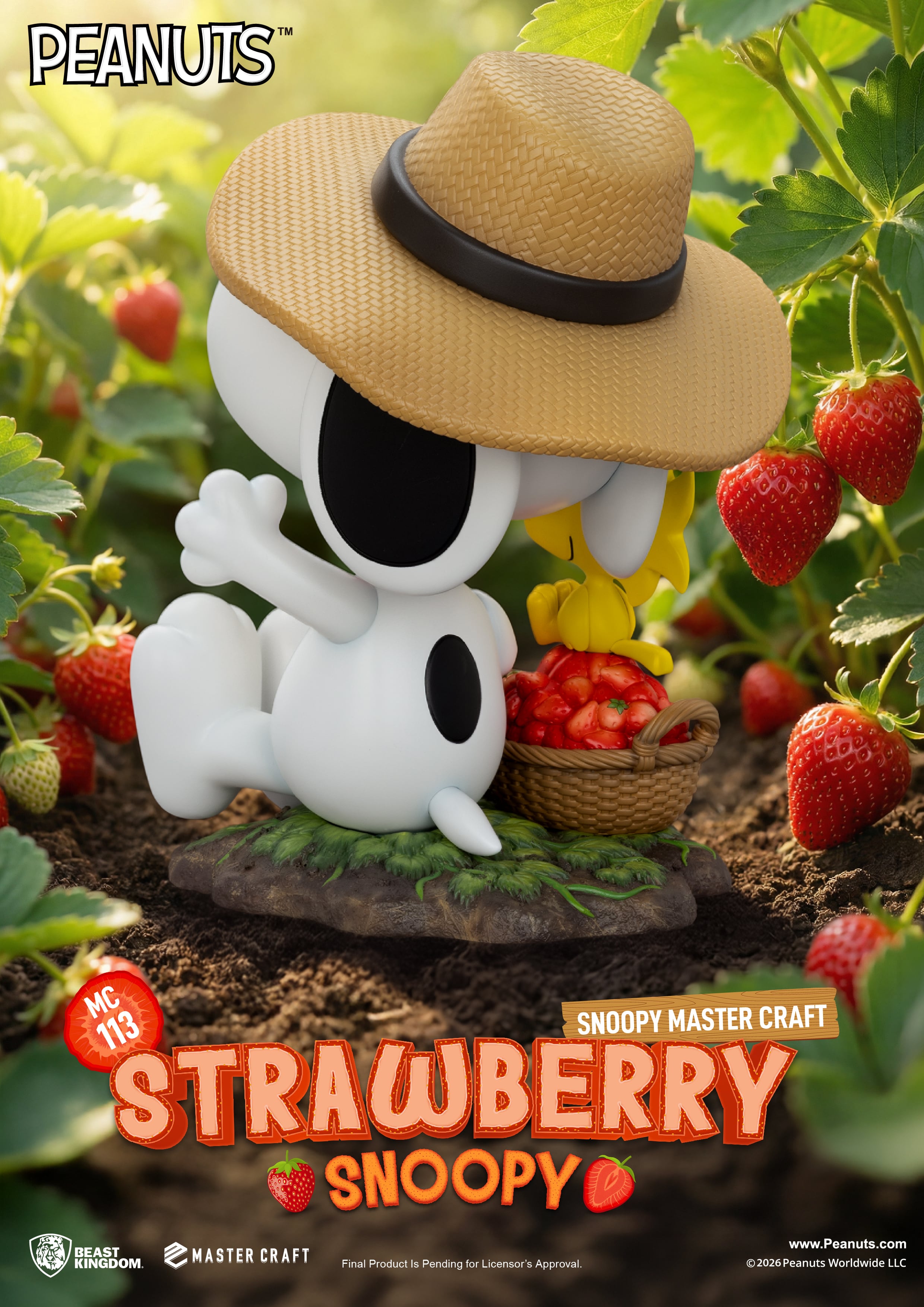 Peanuts Master Craft MC-113 Strawberry Snoopy Limited Edition Statue