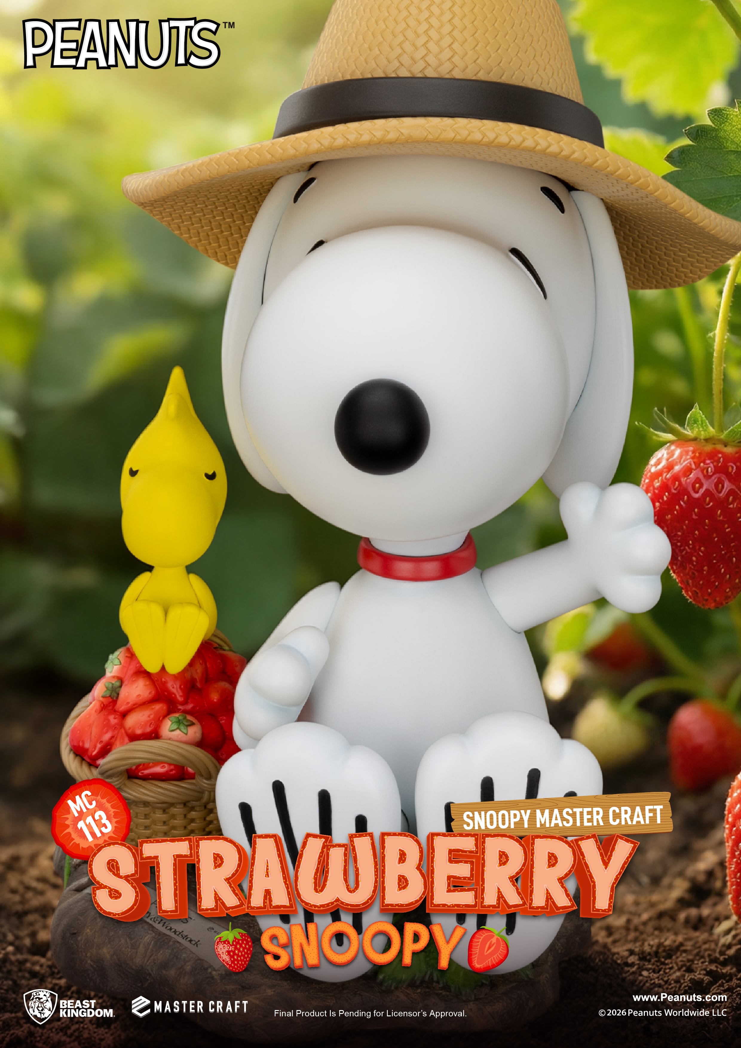 【スヌーピー】 Peanuts Master Craft MC-113 Strawberry Snoopy Limited Edition Statue