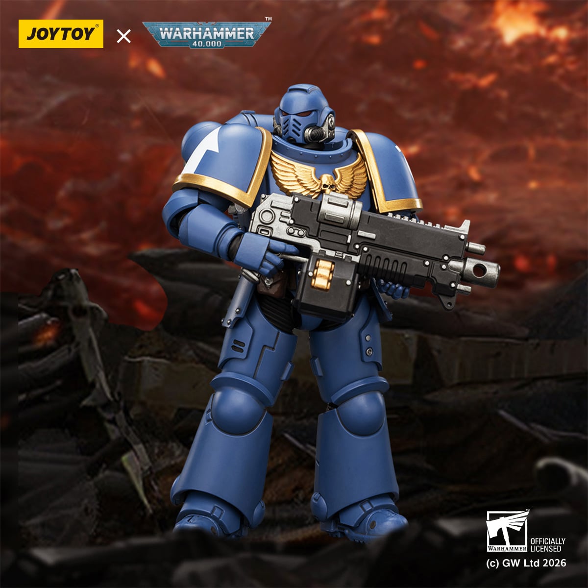 Warhammer 40,000 Ultramarines Intercessor 1/18 Scale Action Figure Gallery Image 3