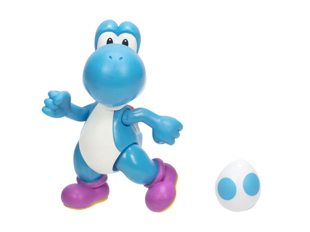 World of Nintendo Light Blue Yoshi with Egg 4-Inch Scale Action Figure Gallery Image 1