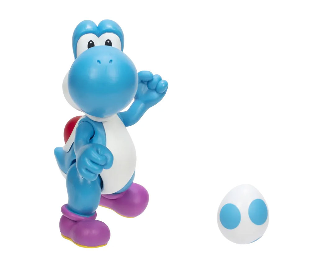 World of Nintendo Light Blue Yoshi with Egg 4-Inch Scale Action Figure Gallery Image 4