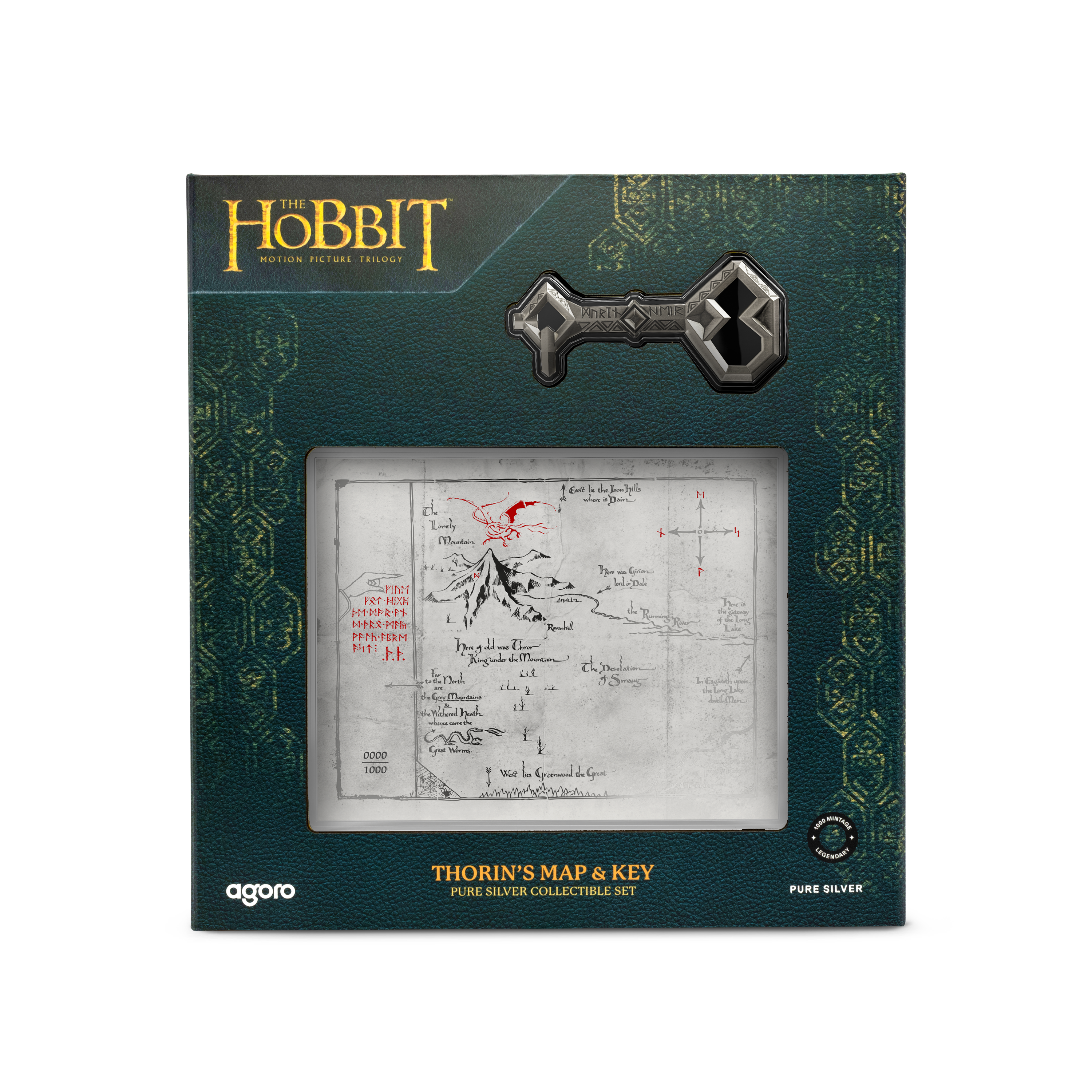2026 Niue The Hobbit Artifacts of Middle-earth Thorin's Map & Key Pure Silver Collectible Set Gallery Image 3