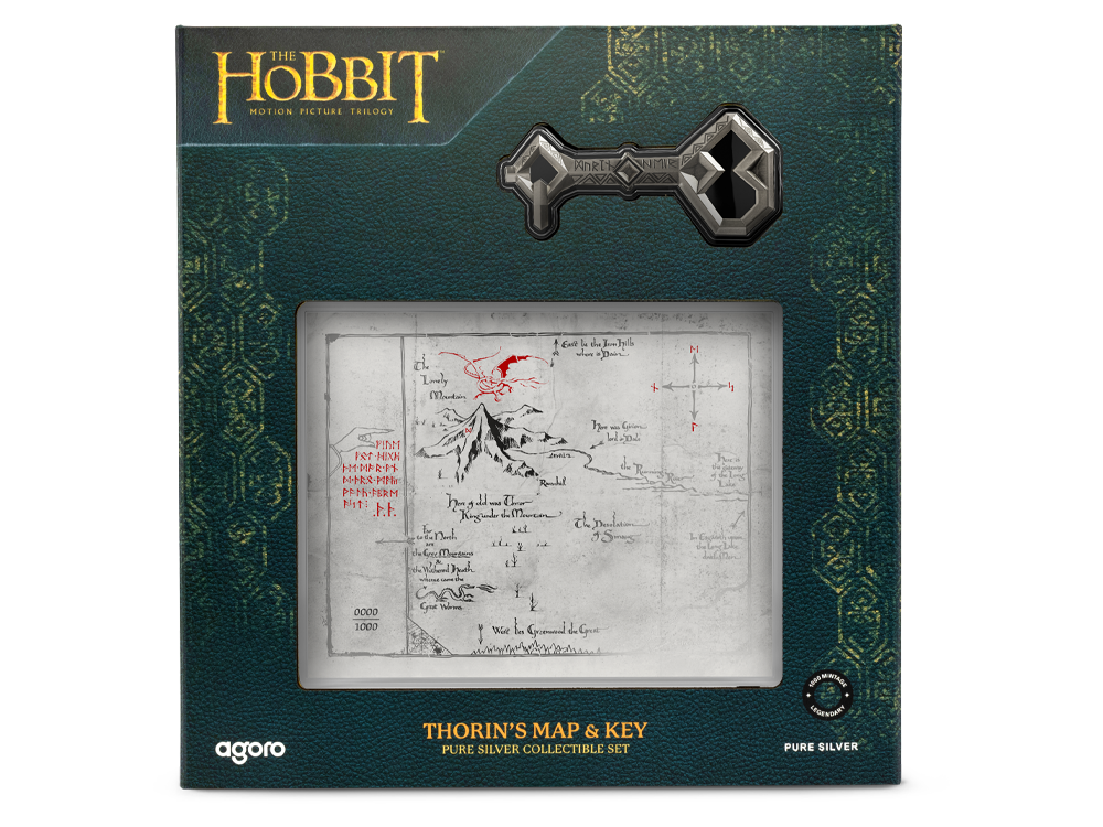 2026 Niue The Hobbit Artifacts of Middle-earth Thorin's Map & Key Pure Silver Collectible Set Gallery Image 2