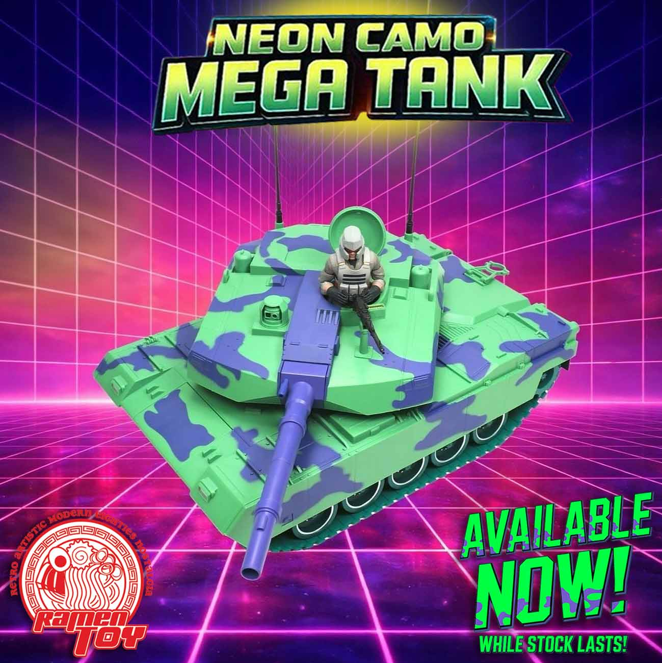 Neon Camo Mega Tank with Commander Figure Gallery Image 7