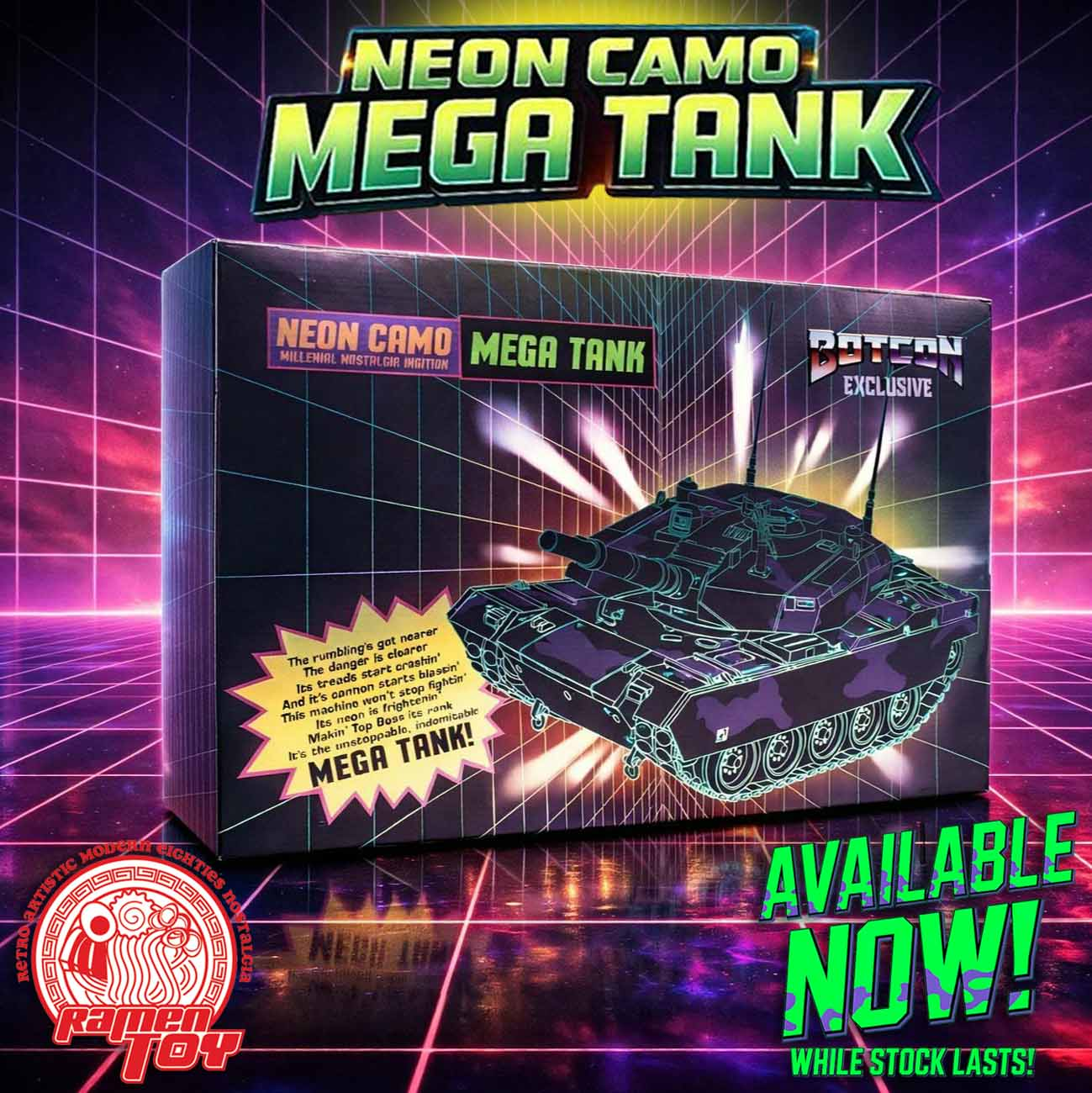 Neon Camo Mega Tank with Commander Figure Gallery Image 11