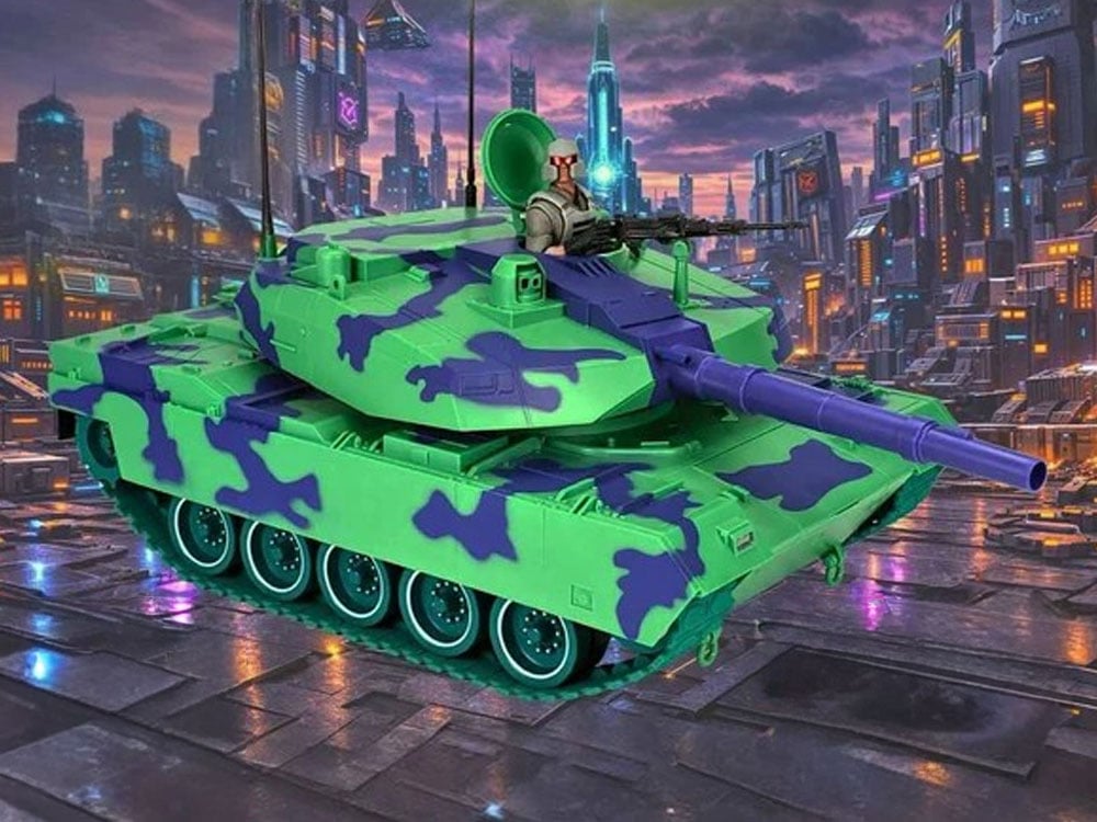 Neon Camo Mega Tank with Commander Figure Gallery Image 1