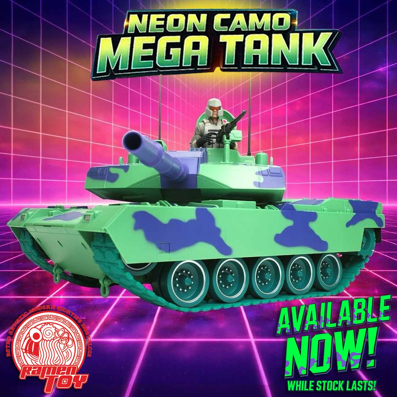 Neon Camo Mega Tank with Commander Figure Gallery Image 10