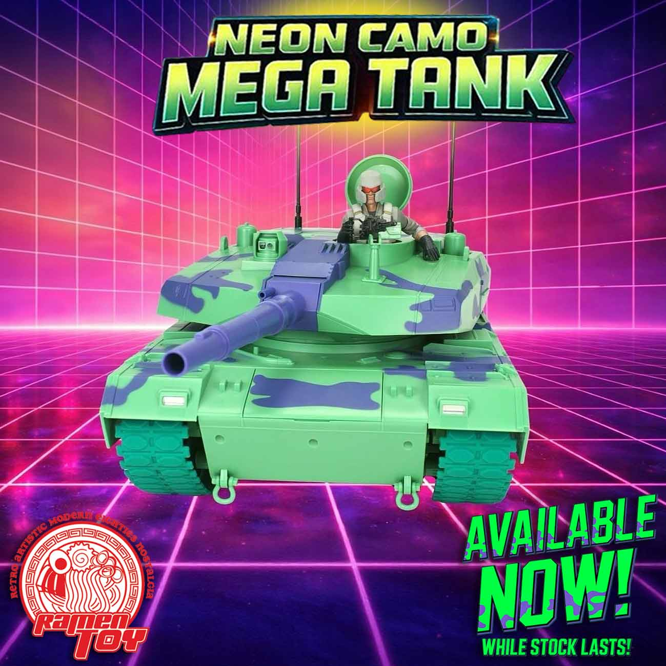 Neon Camo Mega Tank with Commander Figure Gallery Image 6