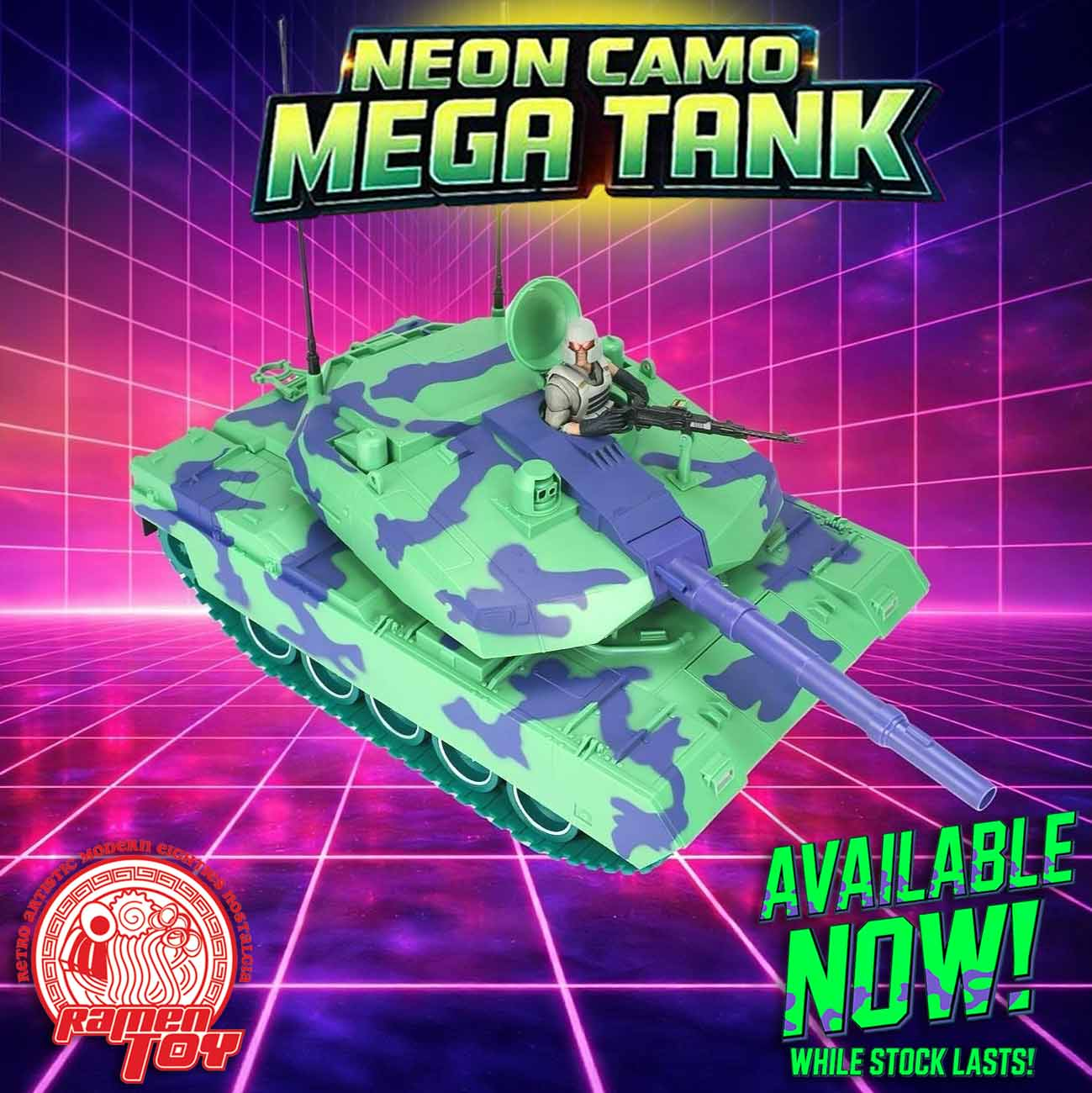 Neon Camo Mega Tank with Commander Figure Gallery Image 8