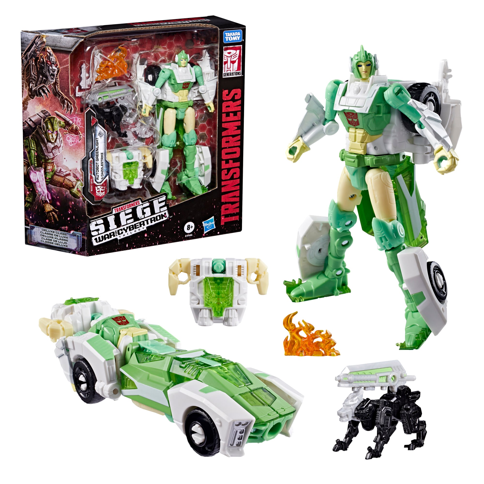 Transformers War for Cybertron: Siege Deluxe Class Autobot Greenlight with Dazzlestrike Action Figure Set Gallery Image 6