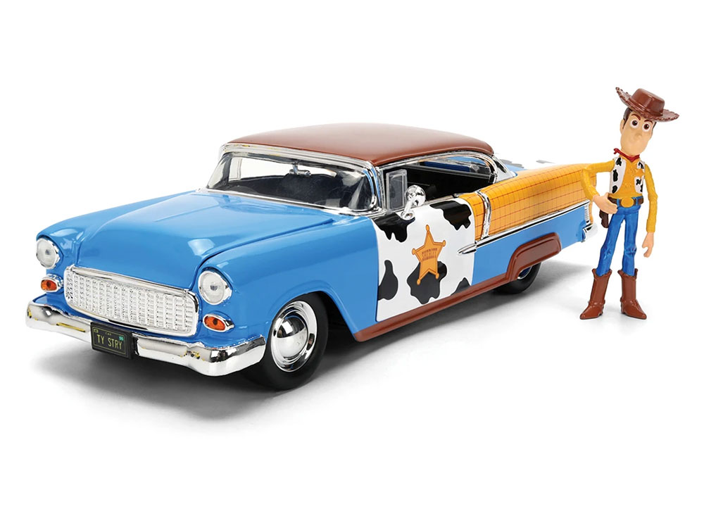 Toy Story Hollywood Rides 1955 Chevy Bel Air 1/24 Scale Model with Woody Figure Gallery Image 1