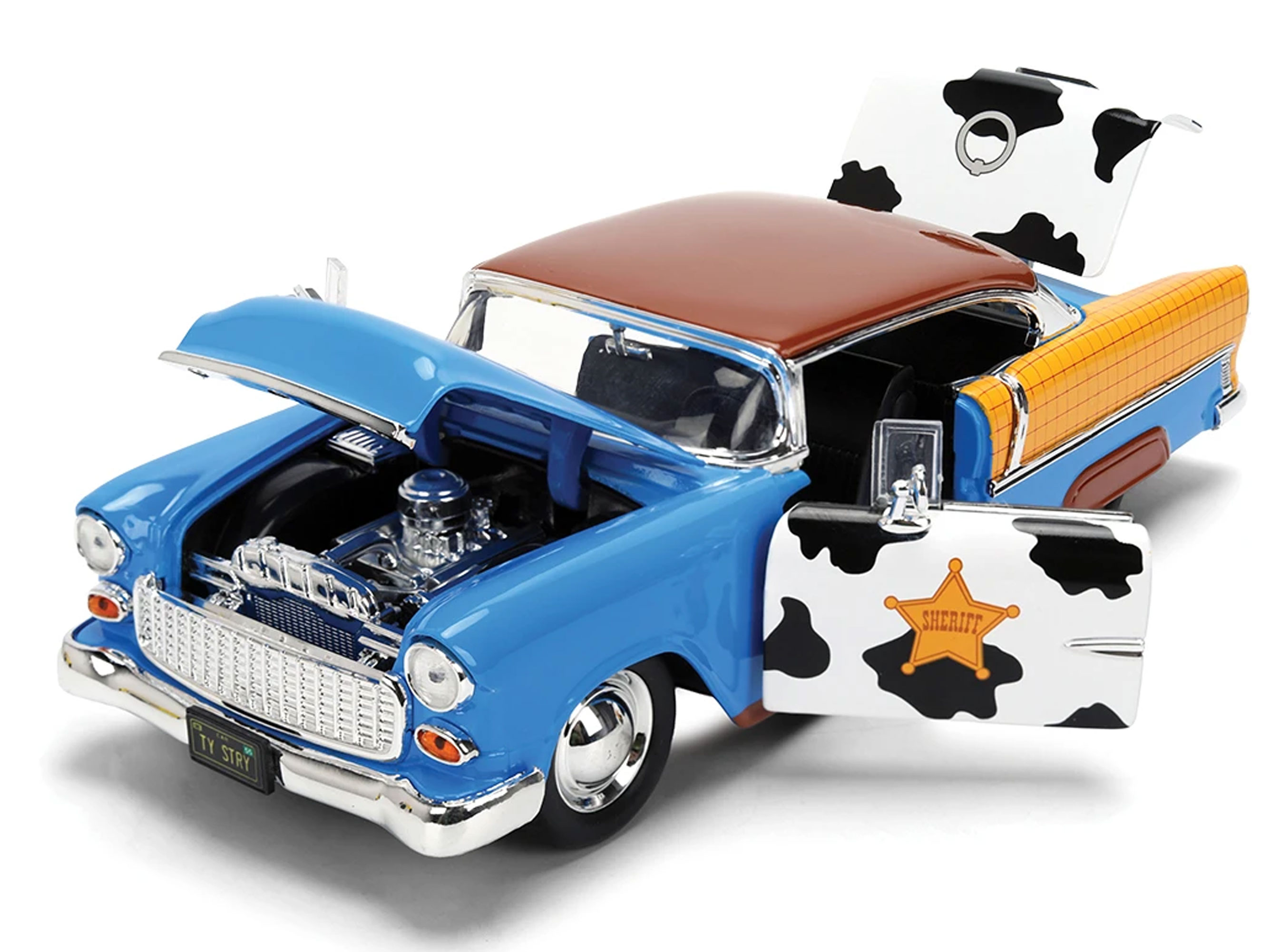 Toy Story Hollywood Rides 1955 Chevy Bel Air 1/24 Scale Model with Woody Figure Gallery Image 6
