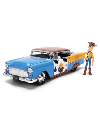 Toy Story Hollywood Rides 1955 Chevy Bel Air 1/24 Scale Model with Woody Figure Gallery Image 2