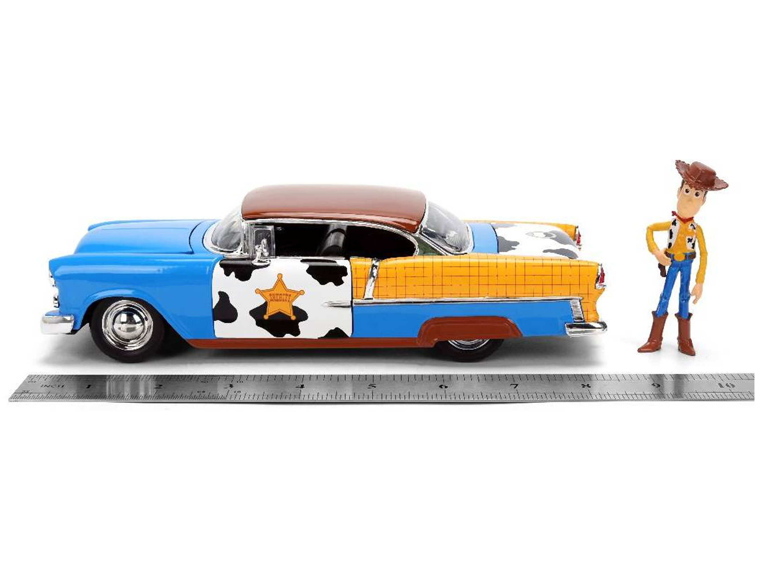 Toy Story Hollywood Rides 1955 Chevy Bel Air 1/24 Scale Model with Woody Figure Gallery Image 10