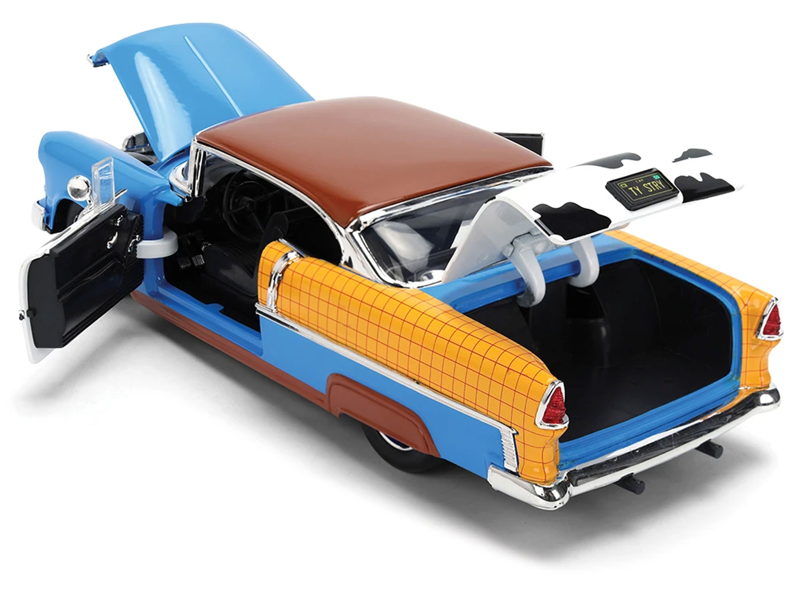 Toy Story Hollywood Rides 1955 Chevy Bel Air 1/24 Scale Model with Woody Figure Gallery Image 7