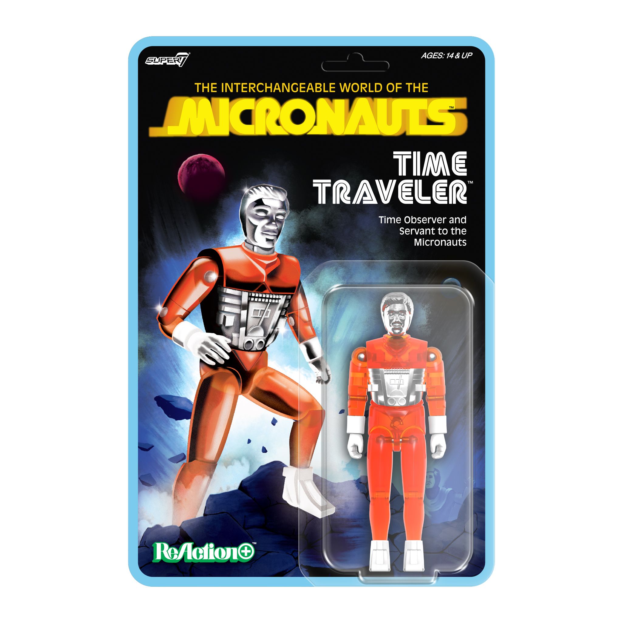 Micronauts ReAction+ Time Traveler (Translucent Orange) Action Figure Gallery Image 5