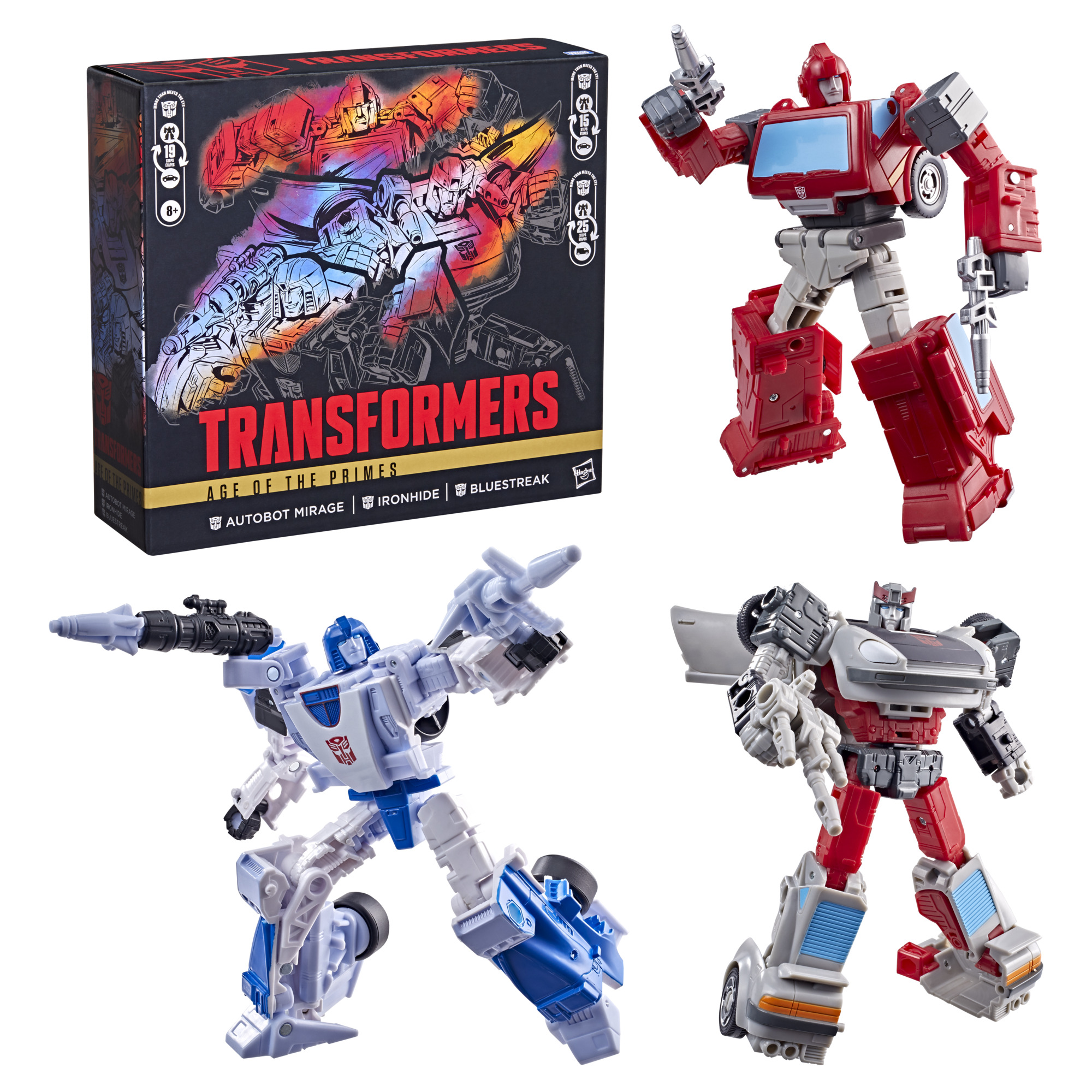 Transformers: Age of the Primes Autobot Mirage, Ironhide & Bluestreak Action Figure Three-Pack Gallery Image 5