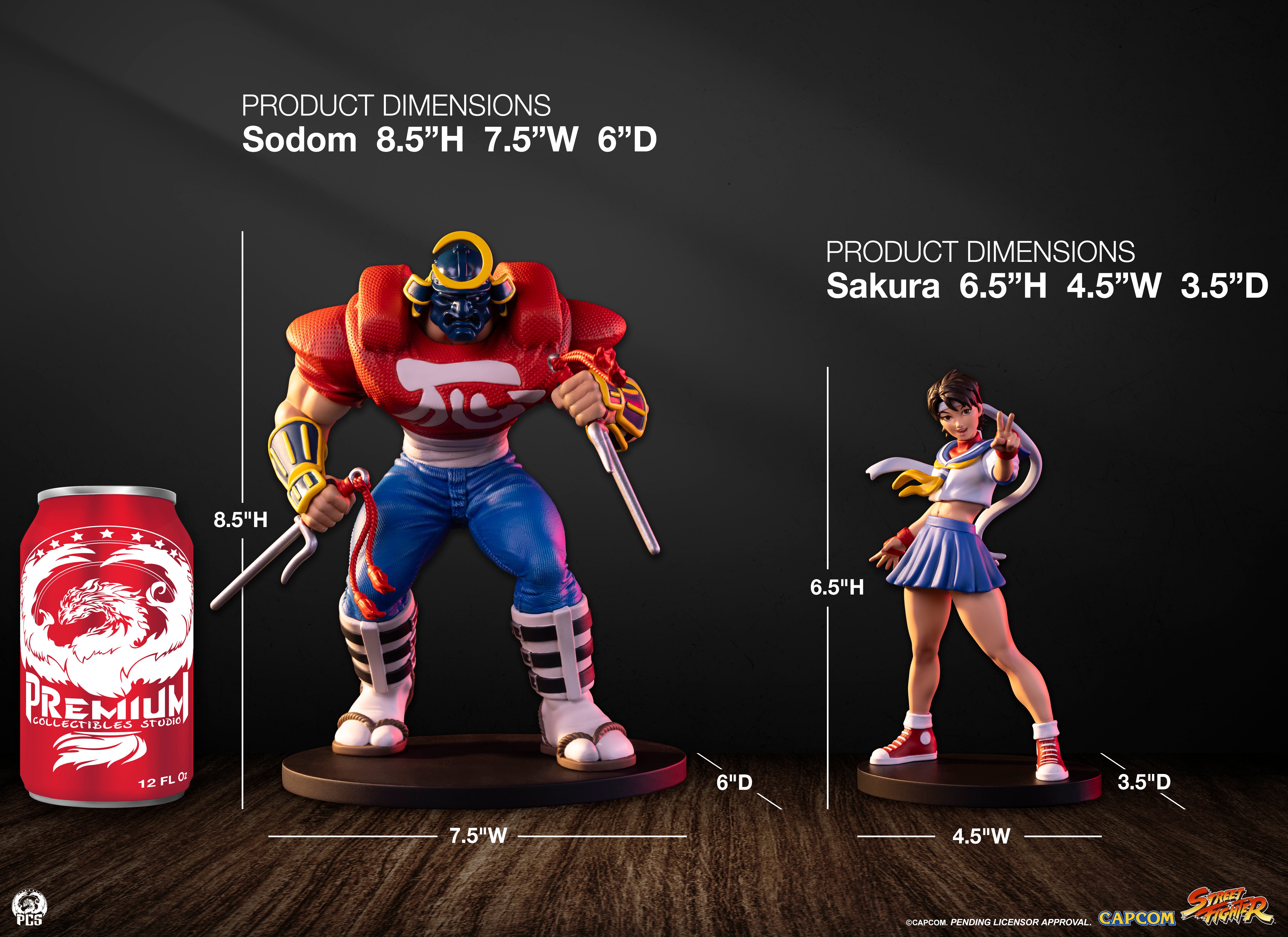 ドラッグストワーズ　sakuraモデル　クリスタル置物 Street Fighter Street Jam Sodom & Sakura 1/10 Scale Statue Set