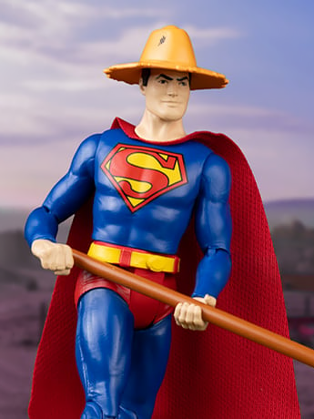 Super Friends DC Retro Farmer Superman and Mr. Mxyzptlk Action