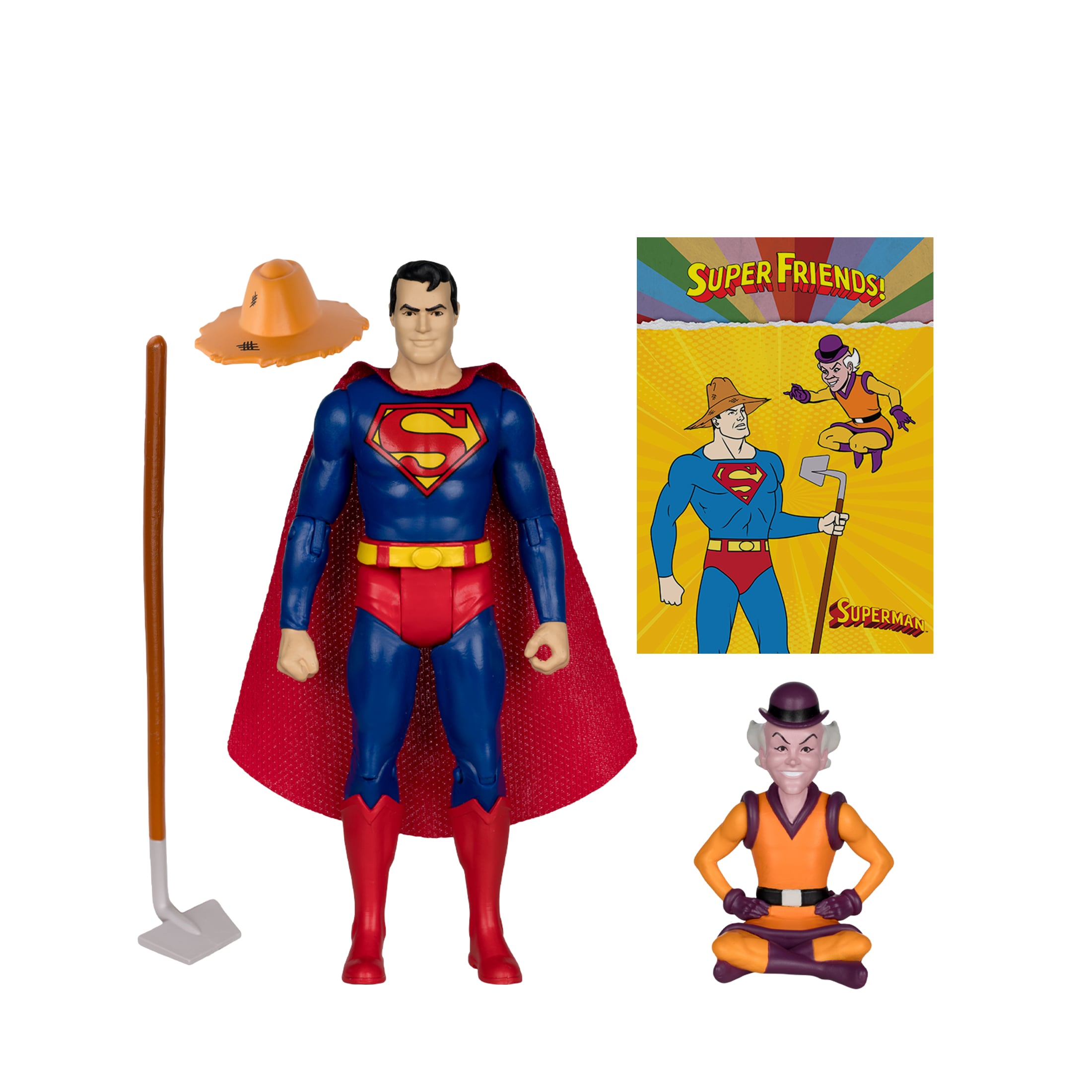 Super Friends DC Retro Farmer Superman and Mr. Mxyzptlk Action