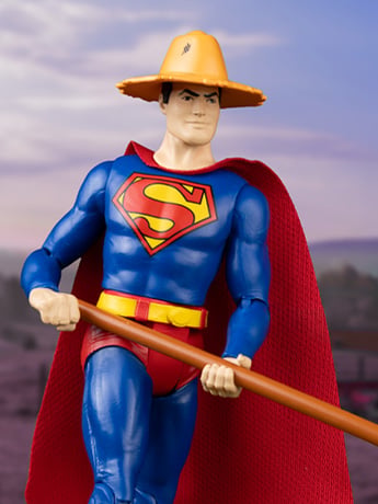 Super Friends DC Retro Farmer Superman and Mr. Mxyzptlk Action
