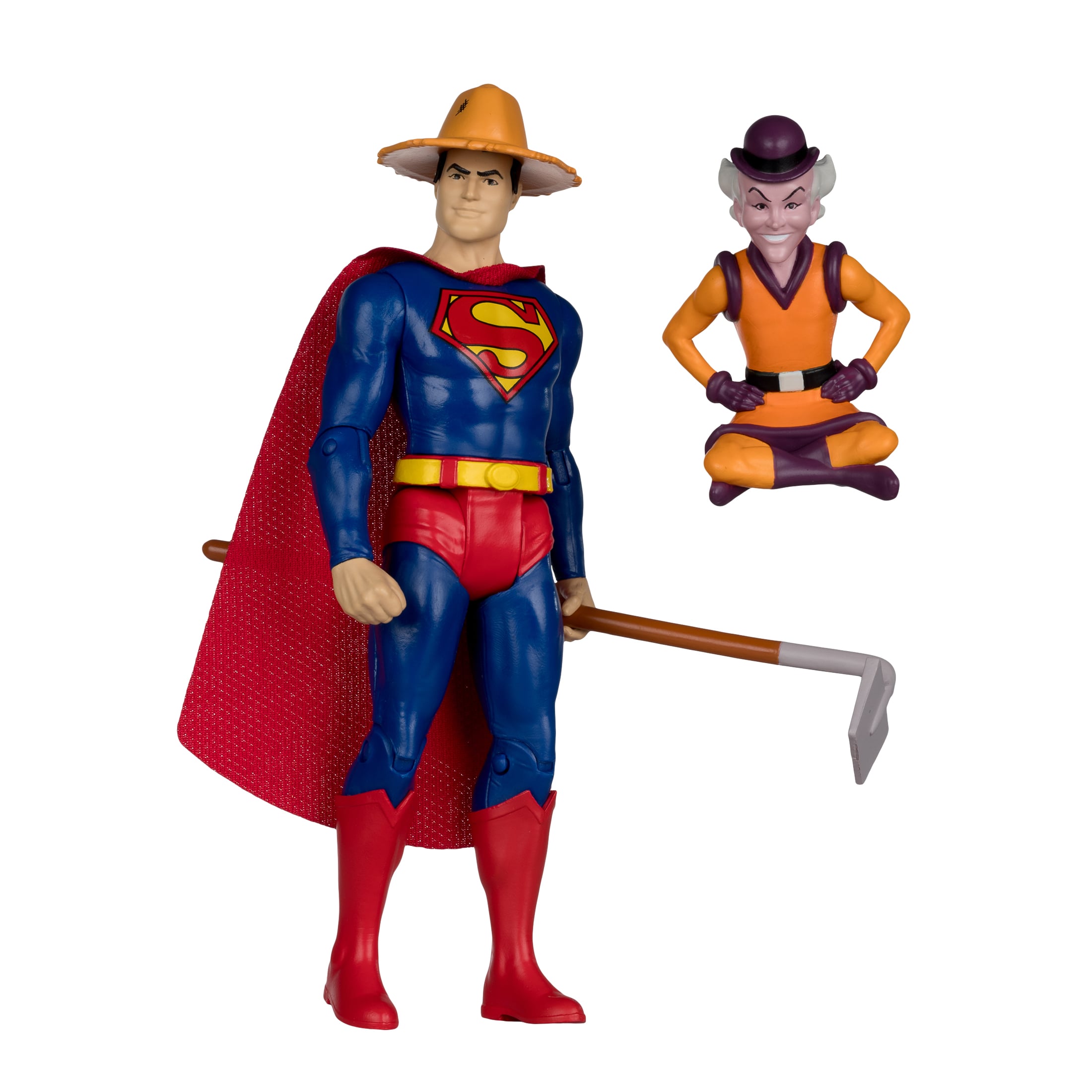 Super Friends DC Retro Farmer Superman and Mr. Mxyzptlk Action