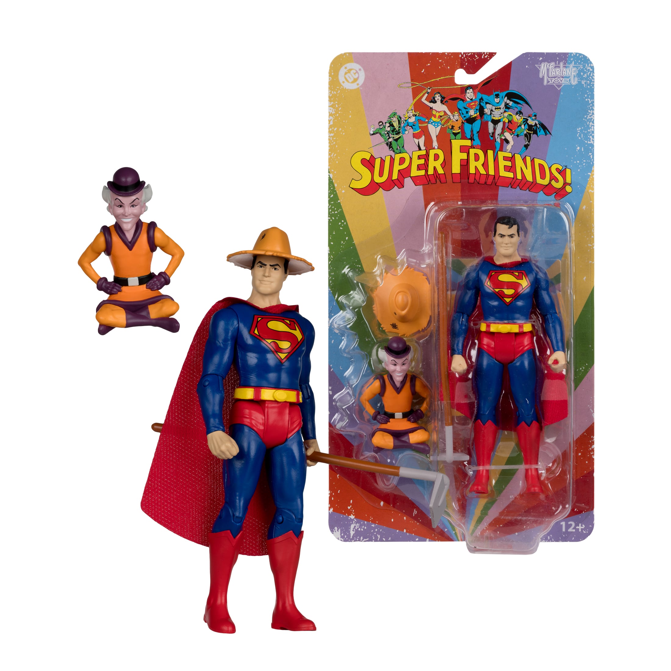 Super Friends DC Retro Farmer Superman and Mr. Mxyzptlk Action