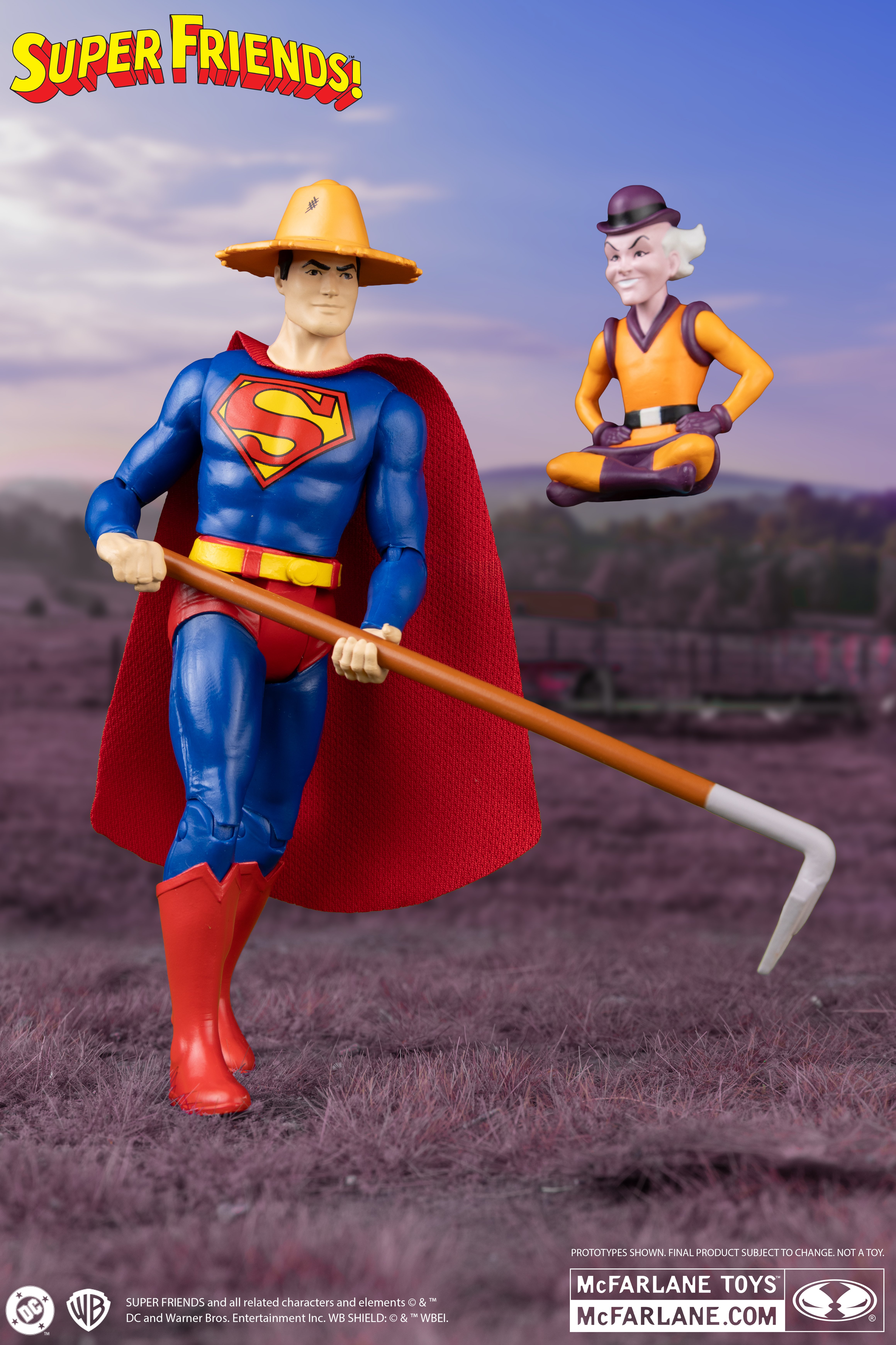 Super Friends DC Retro Farmer Superman and Mr. Mxyzptlk Action