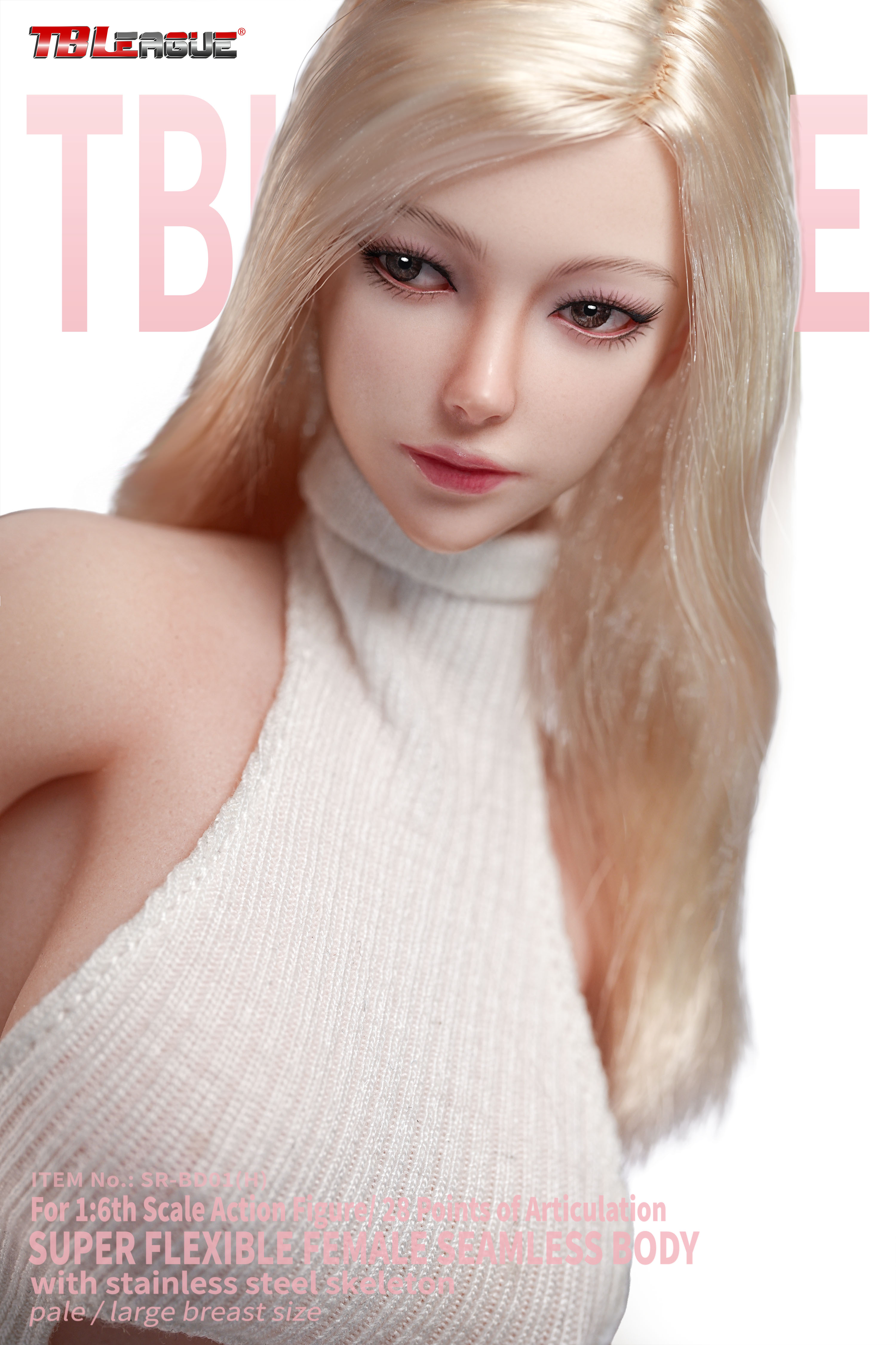 Female Body (Pale Large Bust) 1/6 Scale Body (SR-BD01 With Head Sculpt) Gallery Image 12