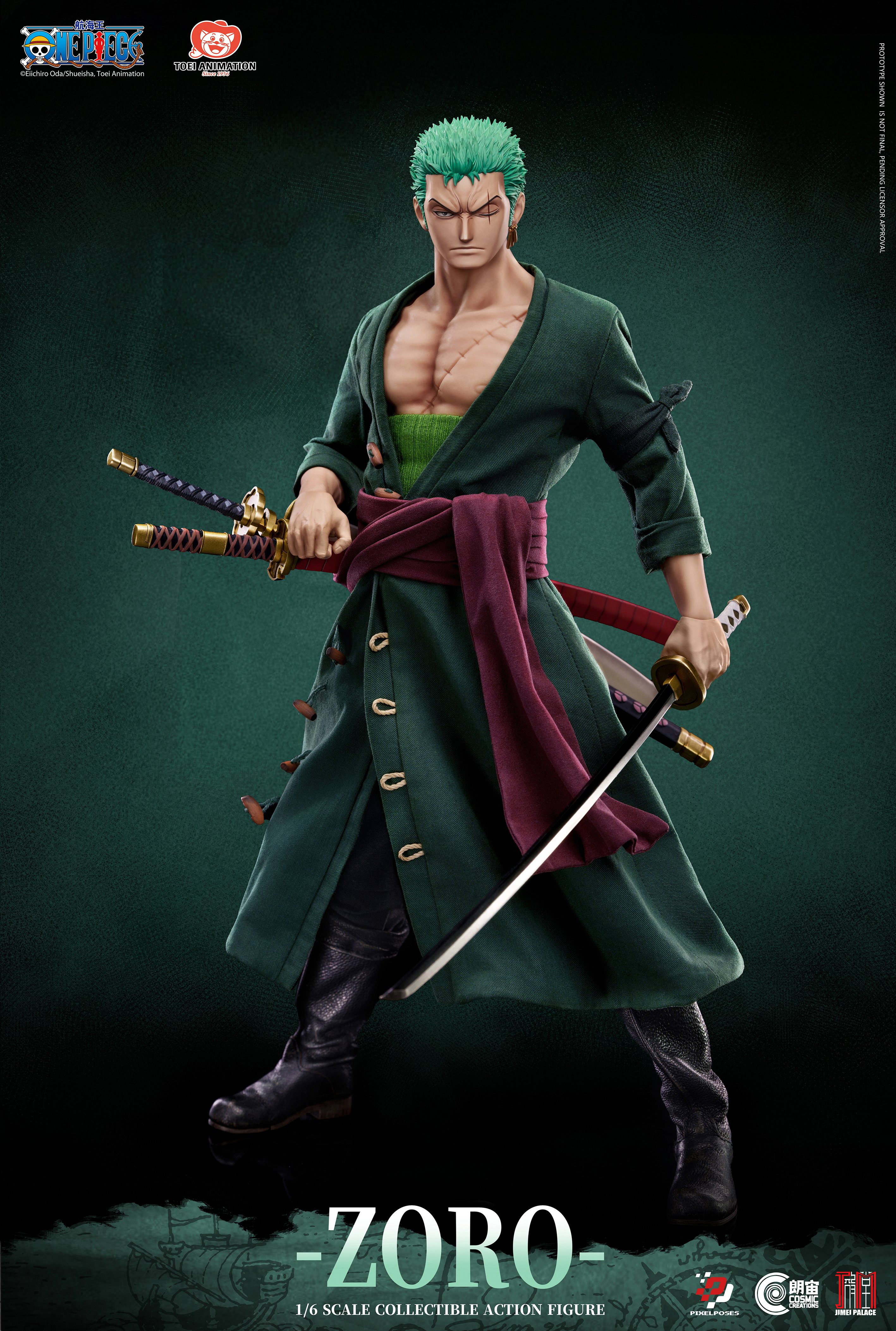 One Piece Pixel Poses Roronoa Zoro 1/6 Scale Action Figure