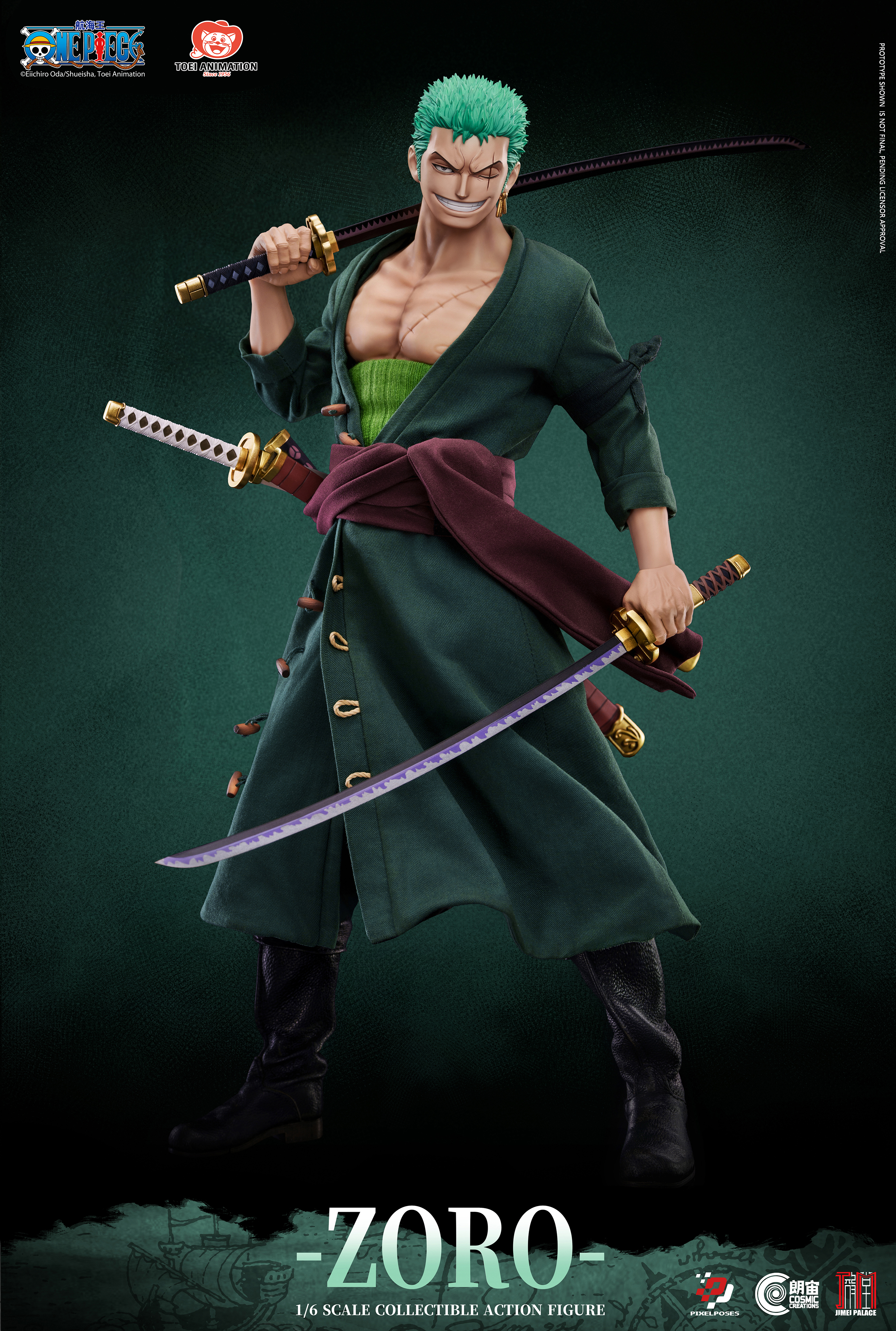 One Piece Pixel Poses Roronoa Zoro 1/6 Scale Action Figure
