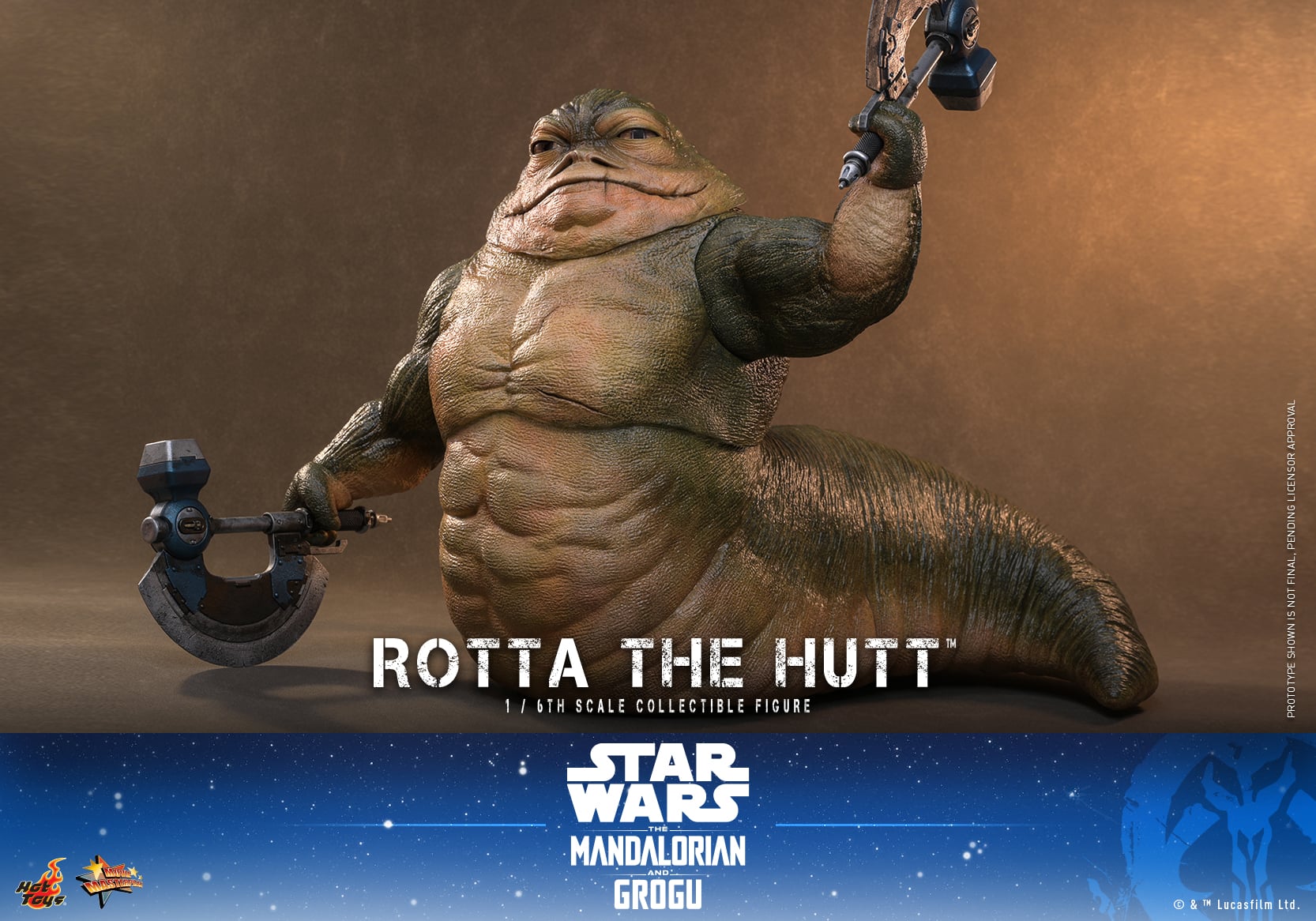 Star Wars: The Mandalorian & Grogu MMS885 Rotta the Hutt 1/6th Scale Collectible Figure Gallery Image 4