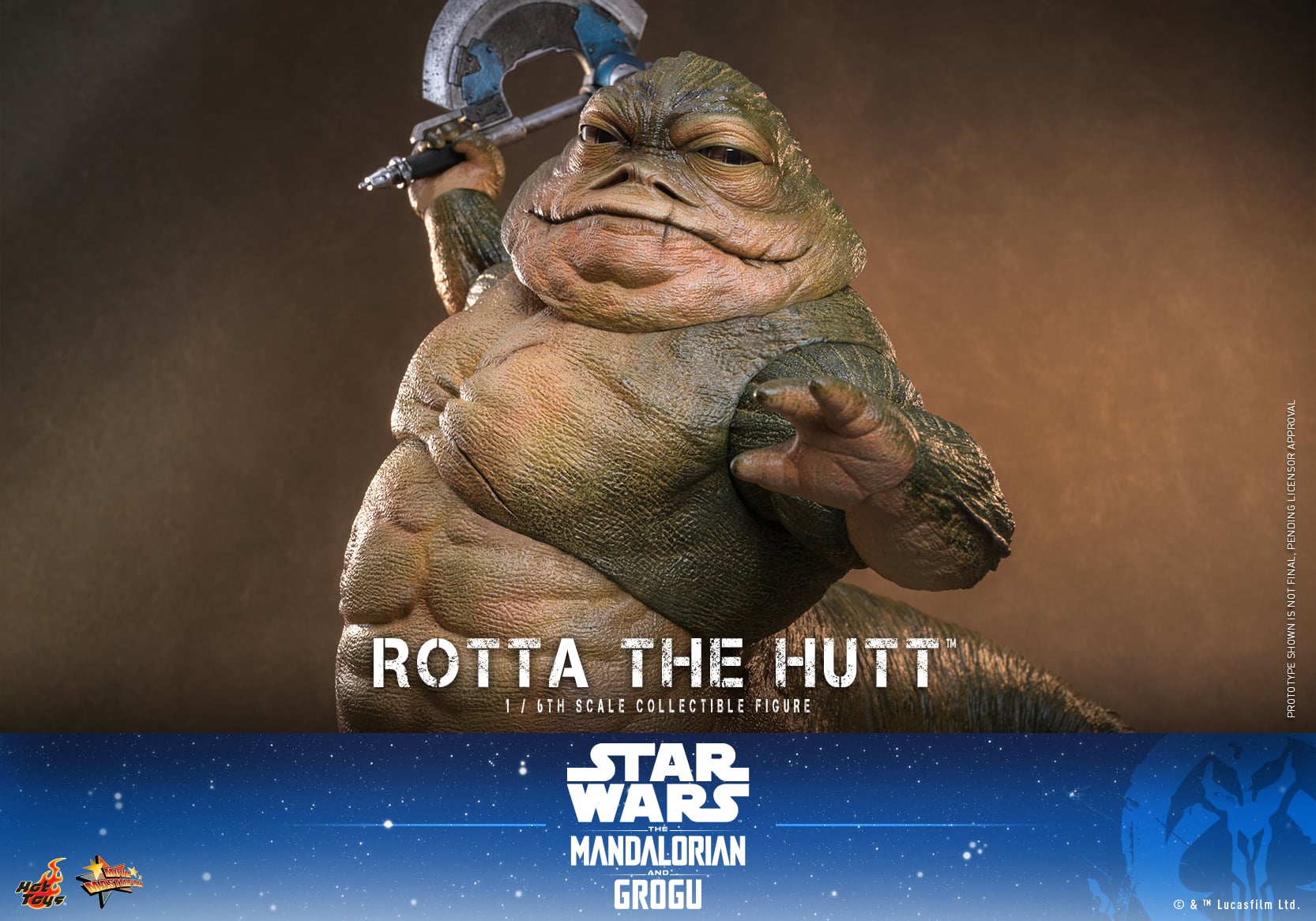 Star Wars: The Mandalorian & Grogu MMS885 Rotta the Hutt 1/6th Scale Collectible Figure Gallery Image 7