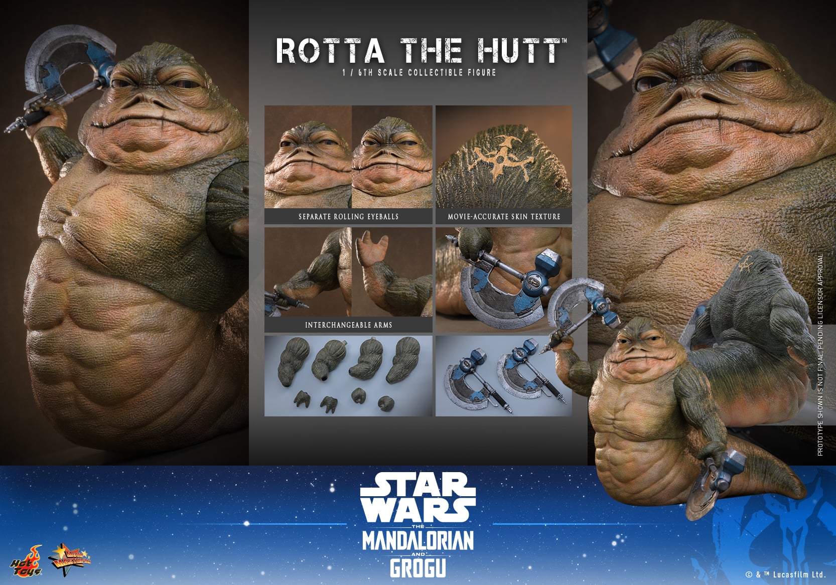 Star Wars: The Mandalorian & Grogu MMS885 Rotta the Hutt 1/6th Scale Collectible Figure Gallery Image 19