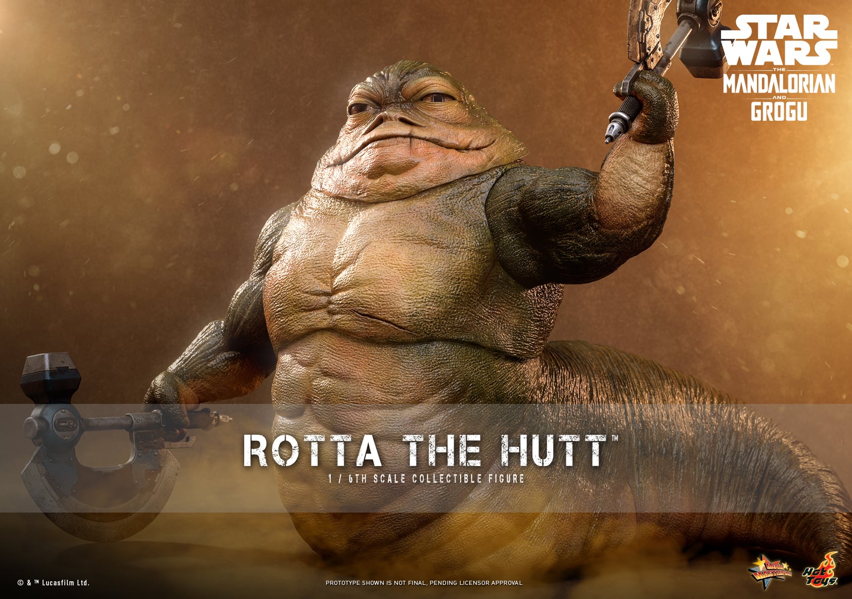 Star Wars: The Mandalorian & Grogu MMS885 Rotta the Hutt 1/6th Scale Collectible Figure Gallery Image 3