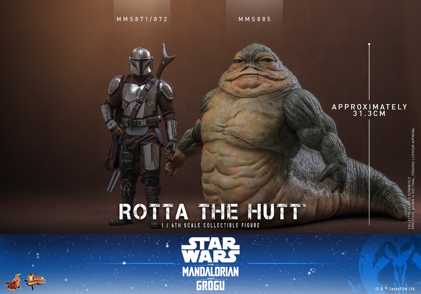 Star Wars: The Mandalorian & Grogu MMS885 Rotta the Hutt 1/6th Scale Collectible Figure Gallery Image 15