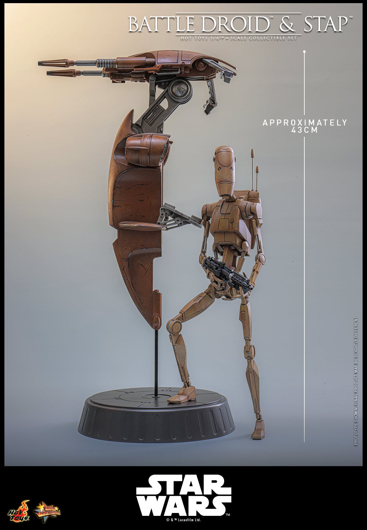 Star Wars: The Phantom Menace MMS887 Battle Droid & STAP 1/6th Scale Collectible Figure and Vehicle Accessory Gallery Image 15
