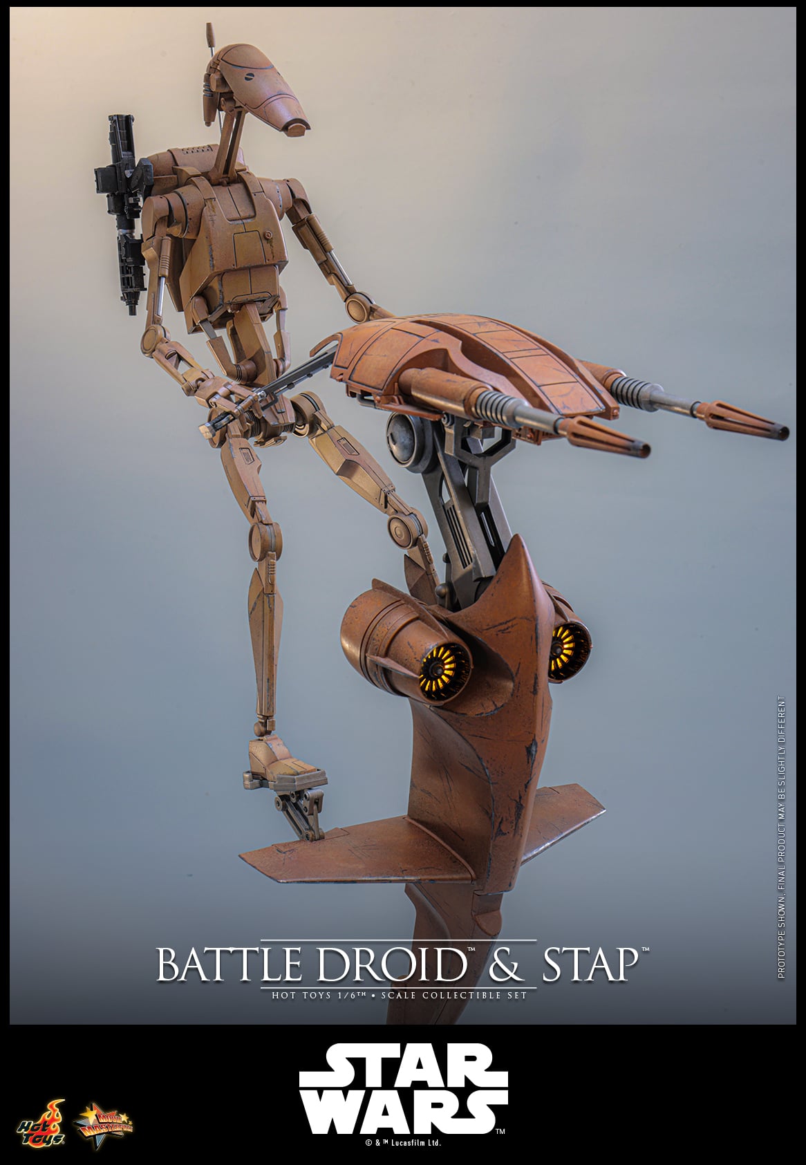 Star Wars: The Phantom Menace MMS887 Battle Droid & STAP 1/6th Scale Collectible Figure and Vehicle Accessory Gallery Image 4
