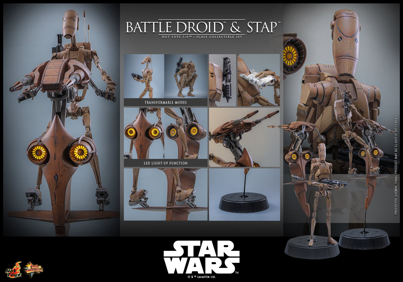 Star Wars: The Phantom Menace MMS887 Battle Droid & STAP 1/6th