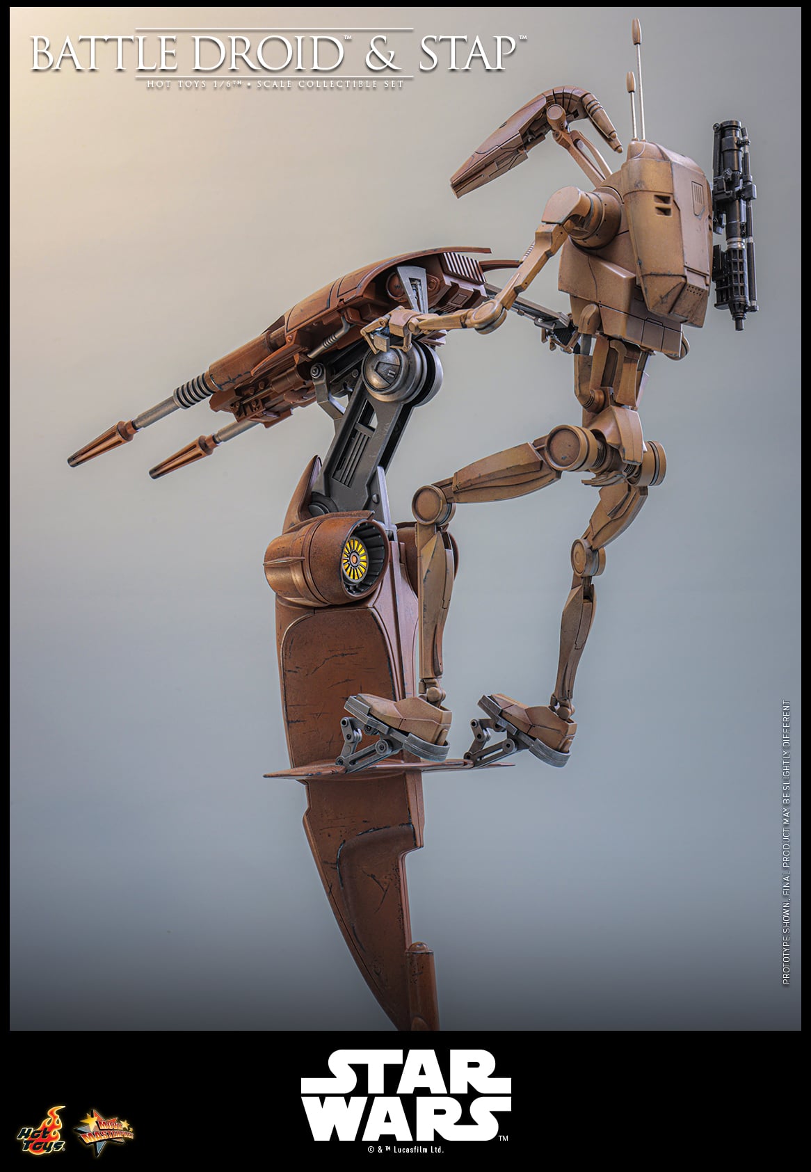 Star Wars: The Phantom Menace MMS887 Battle Droid & STAP 1/6th Scale Collectible Figure and Vehicle Accessory Gallery Image 8