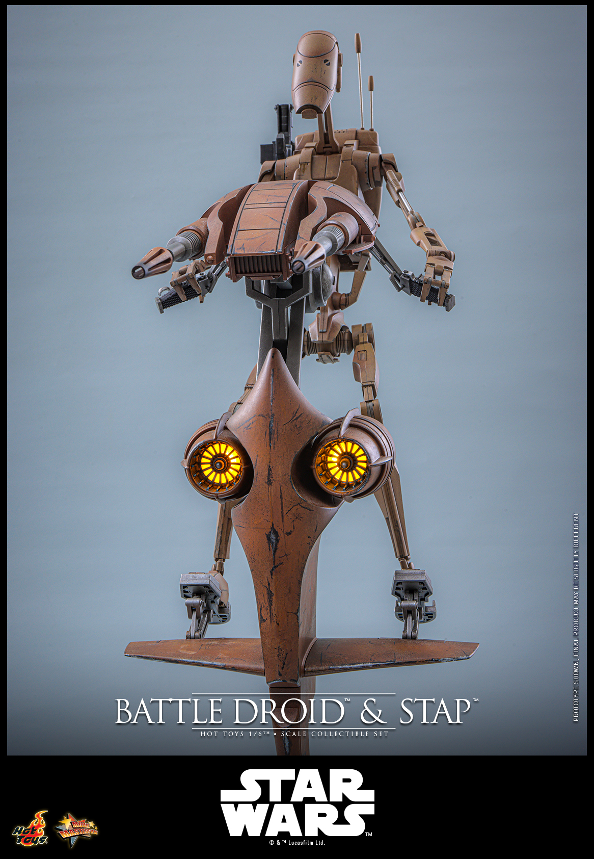 Star Wars: The Phantom Menace MMS887 Battle Droid & STAP 1/6th Scale Collectible Figure and Vehicle Accessory Gallery Image 5