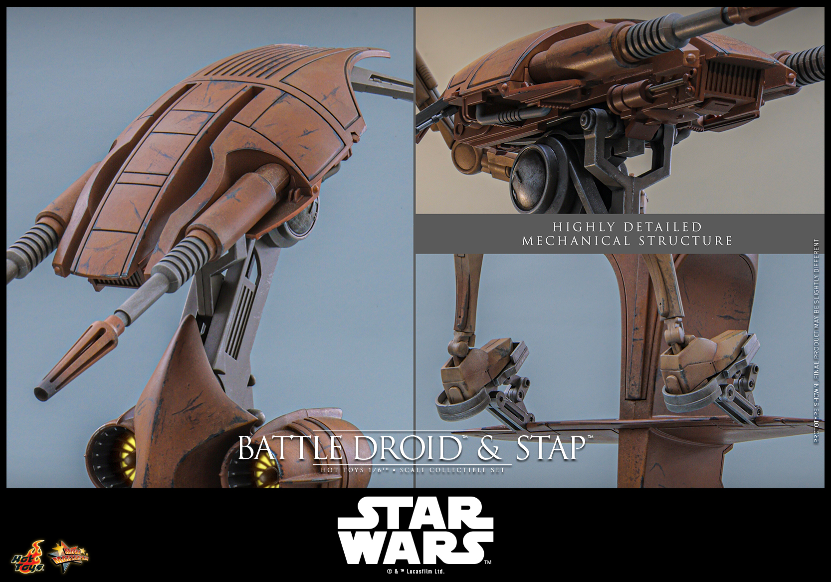 Star Wars: The Phantom Menace MMS887 Battle Droid & STAP 1/6th Scale Collectible Figure and Vehicle Accessory Gallery Image 16